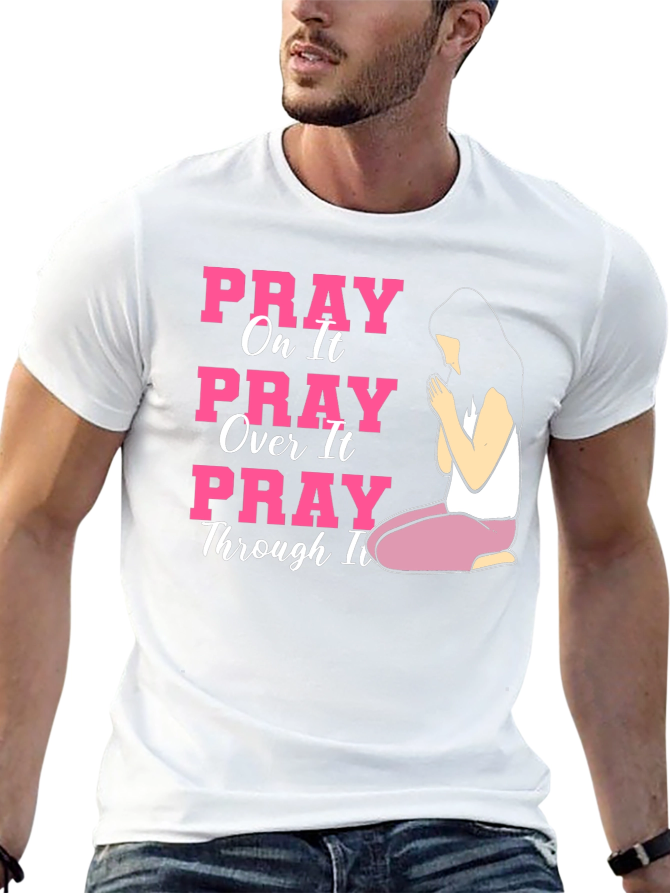 Black Pray On It Graphic Tee view 13