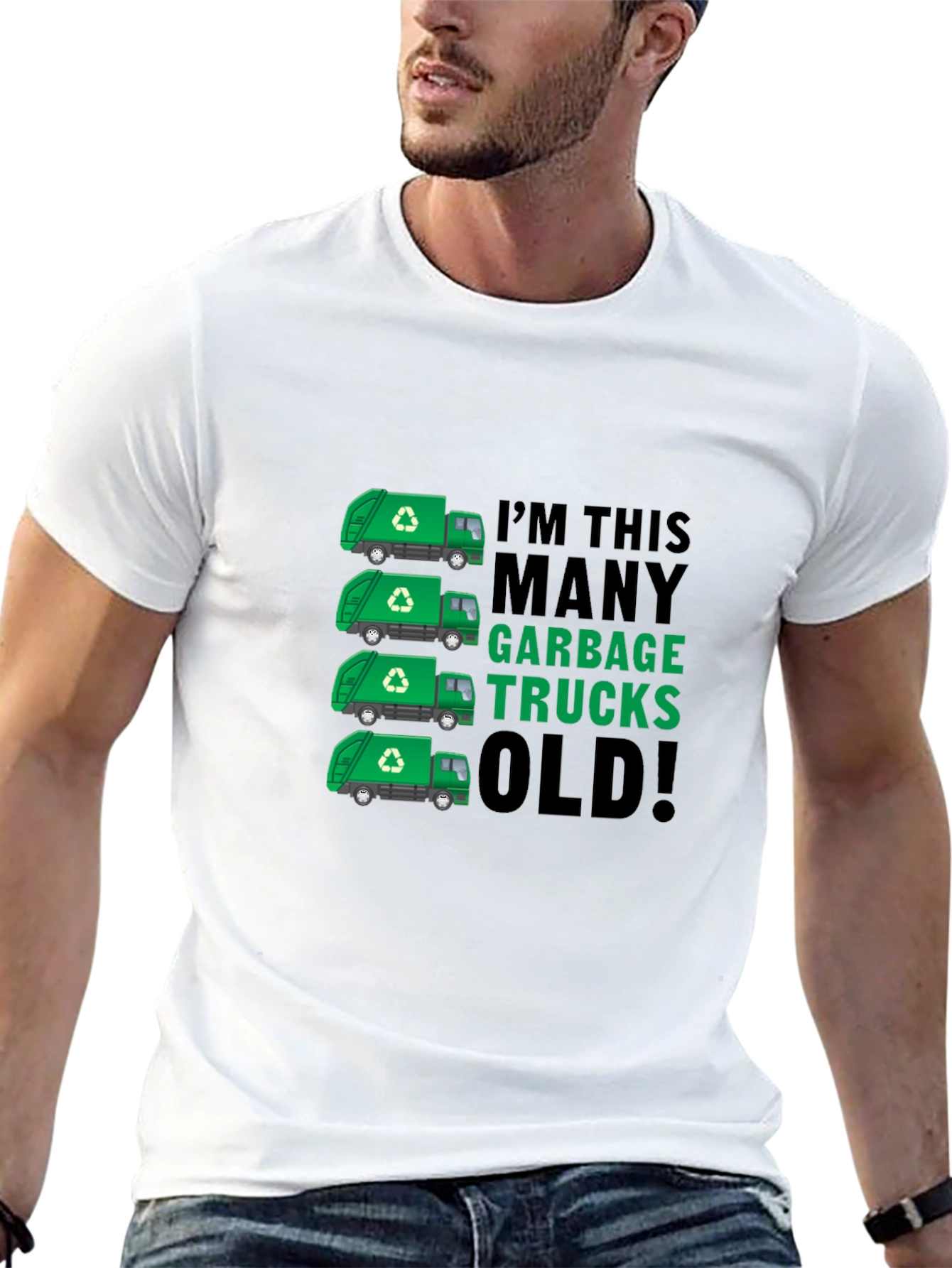 Black Funny Garbage Truck Birthday T-Shirt view 13