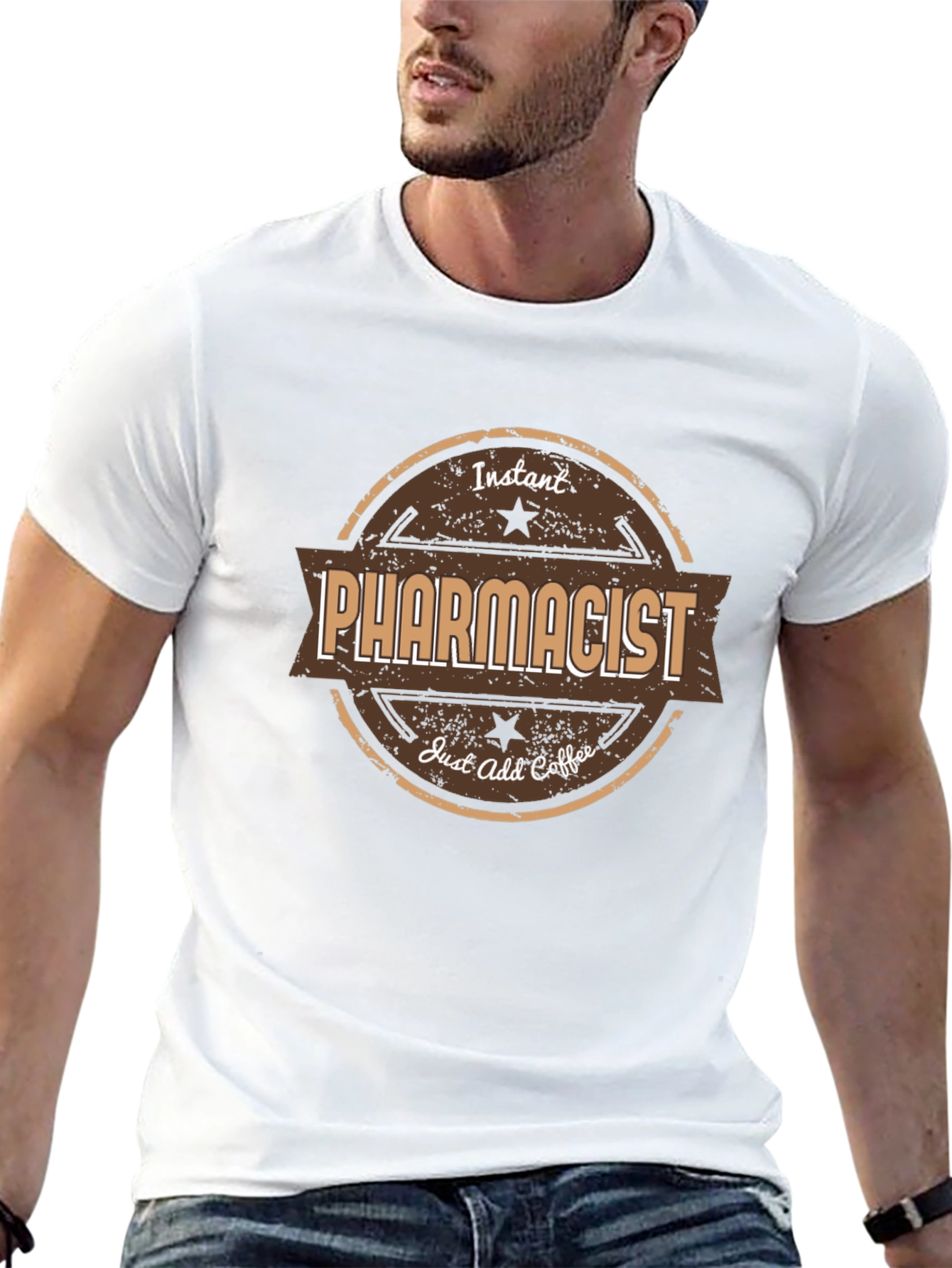 Black Instant Pharmacist Just Add Coffee T-Shirt view 13