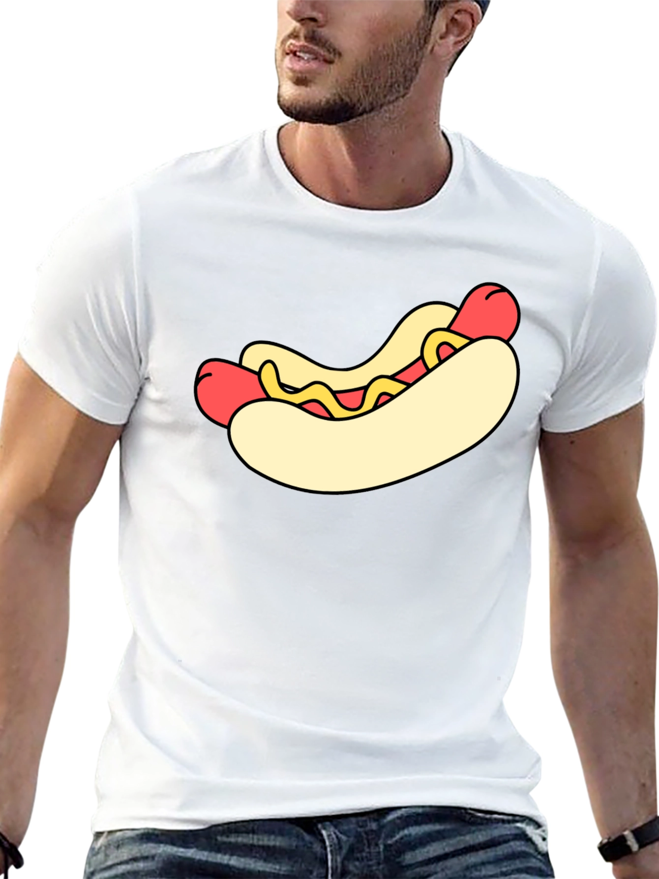 Black Hot Dog Graphic Black T-Shirt view 13