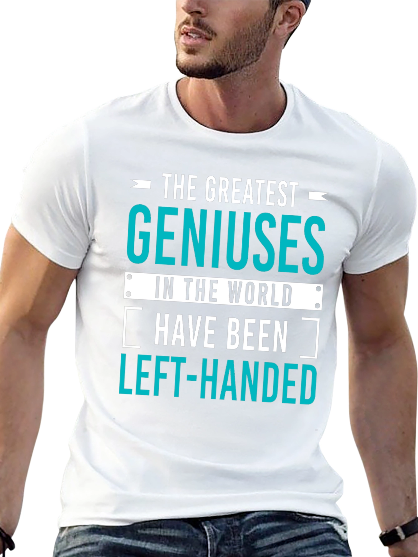Black Genius Left-Handed T-Shirt: Funny Gift for Smart People! view 13