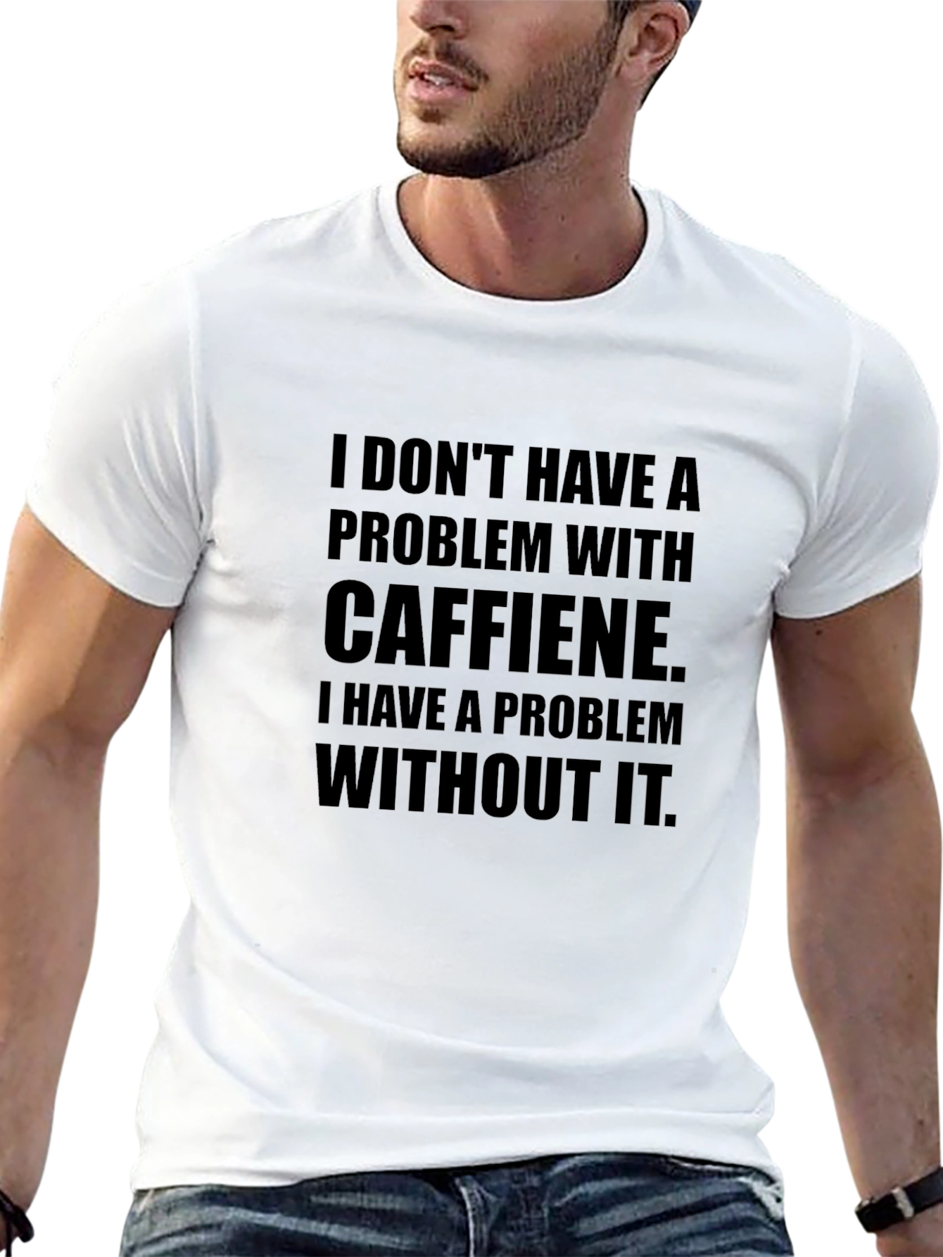 Black Caffeine Problem Graphic Tee - Black Crew Neck T-Shirt view 13