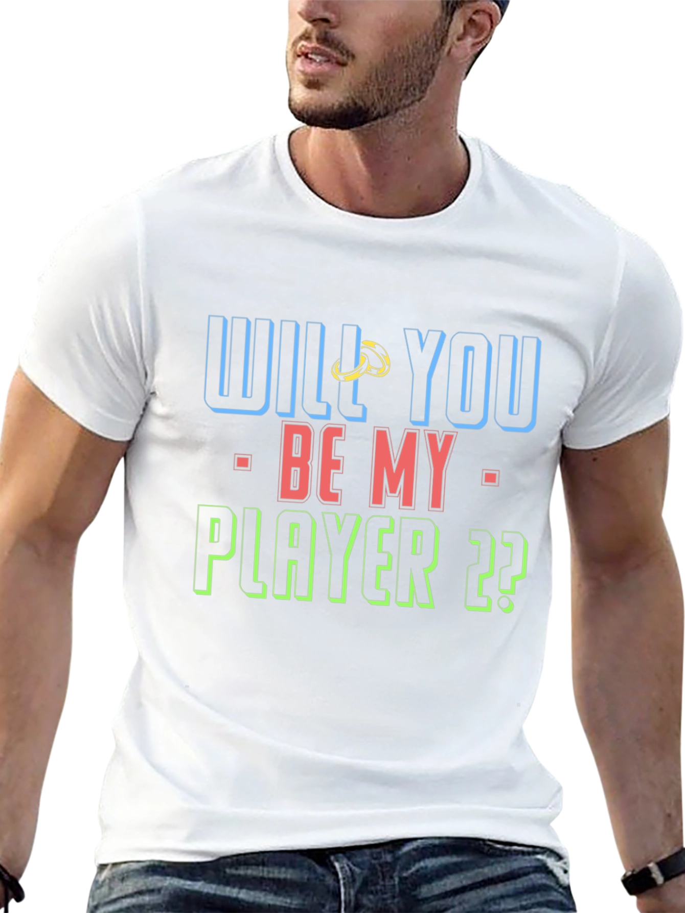 Black Will You Be My Player T-Shirt view 13