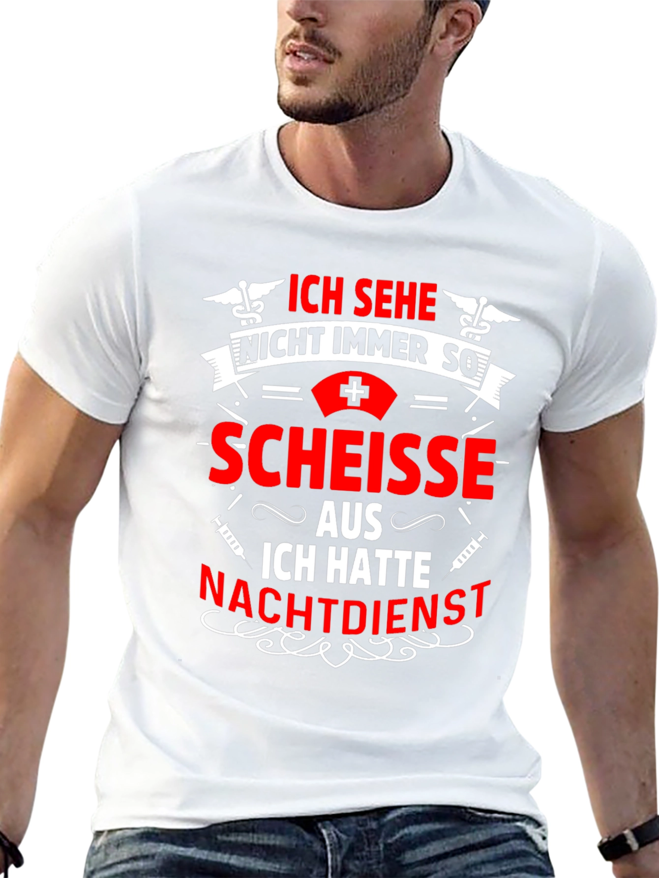 Black Funny Nurse Night Shift T-Shirt - Ich Sehe Nicht Immer So! view 13