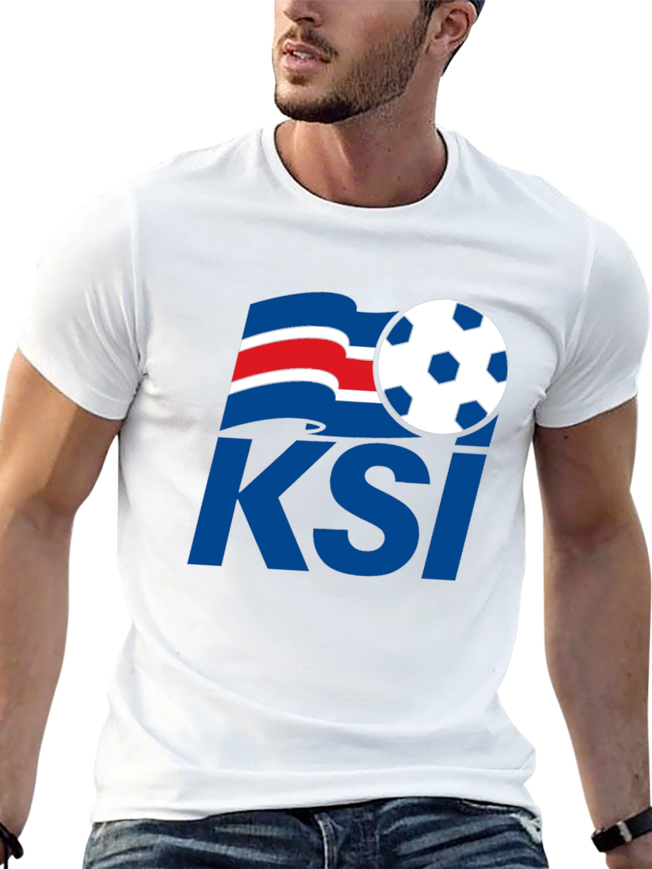 Black Iceland Soccer KSI T-Shirt - Black, Graphic Print view 13