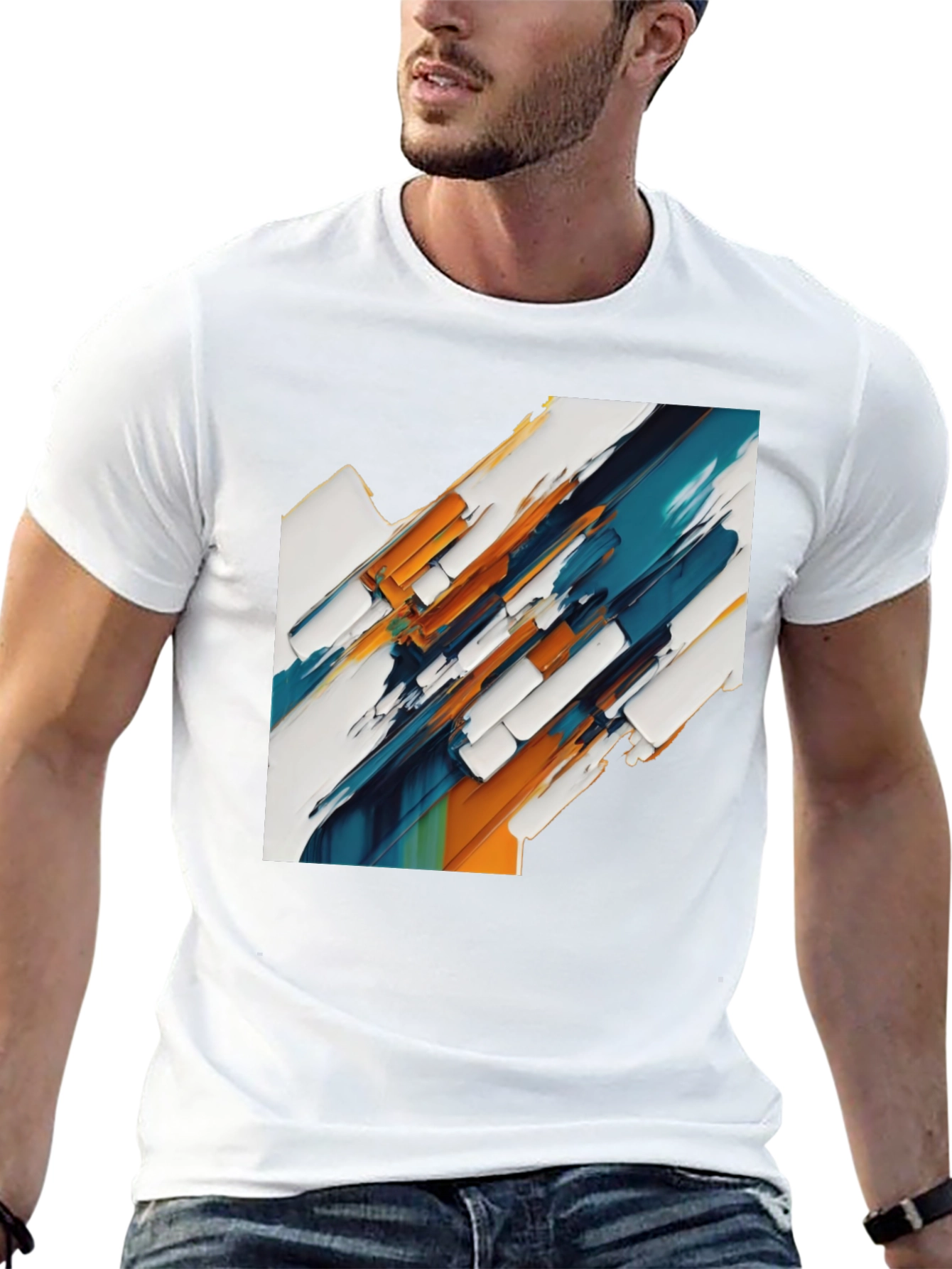 Black Abstract Art Graphic Tee - Modern Style view 13