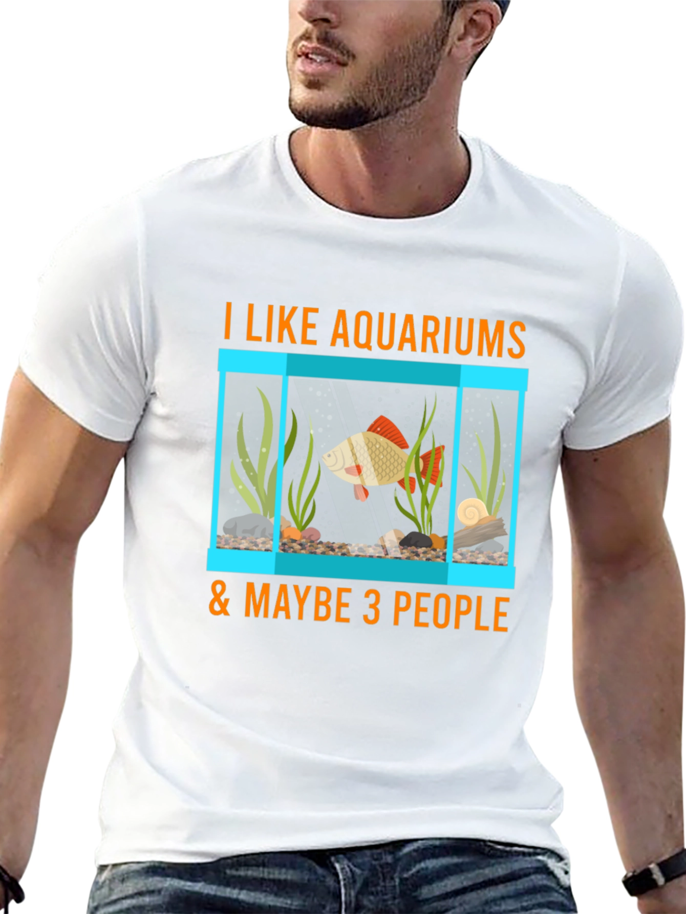 Black Aquarium Lover T-Shirt: Fish Tank & Maybe 3 People view 13