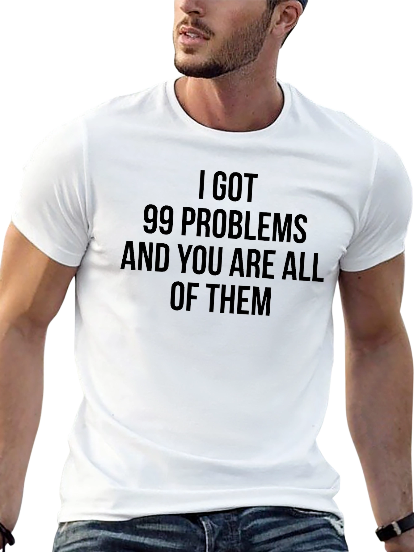 Black 99 Problems Graphic T-Shirt - Funny Slogan Tee view 13