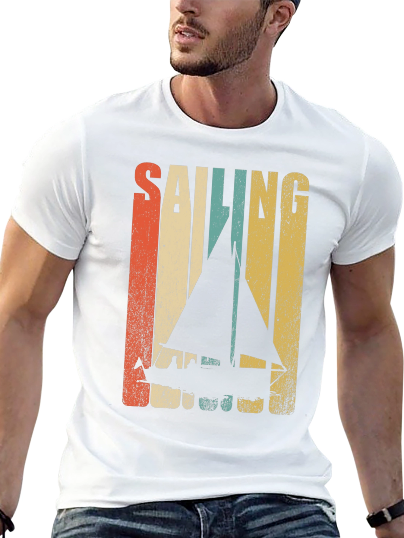 Black Sailing Retro T-Shirt view 13