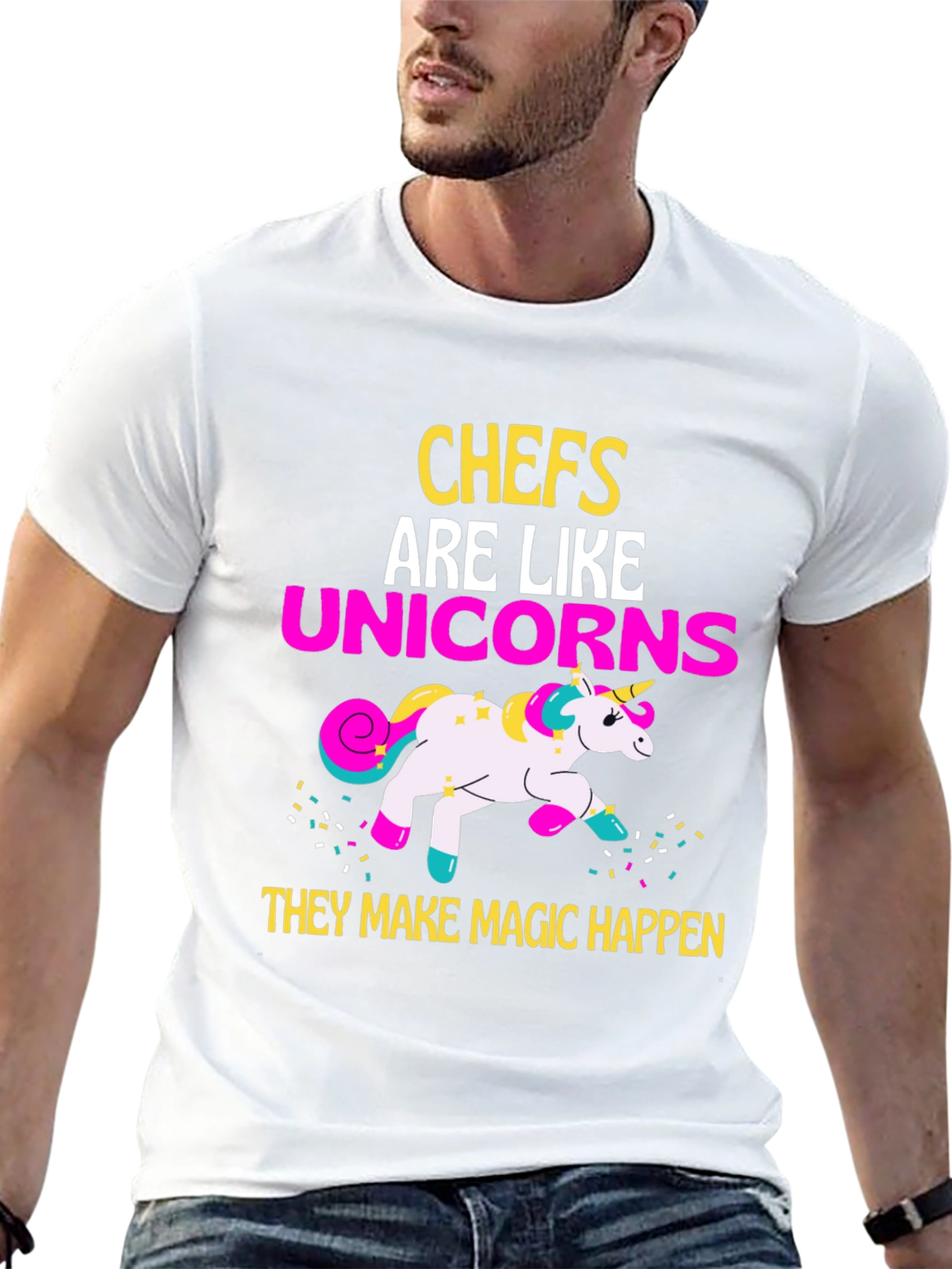 Black Chef Unicorn Graphic T-Shirt view 13
