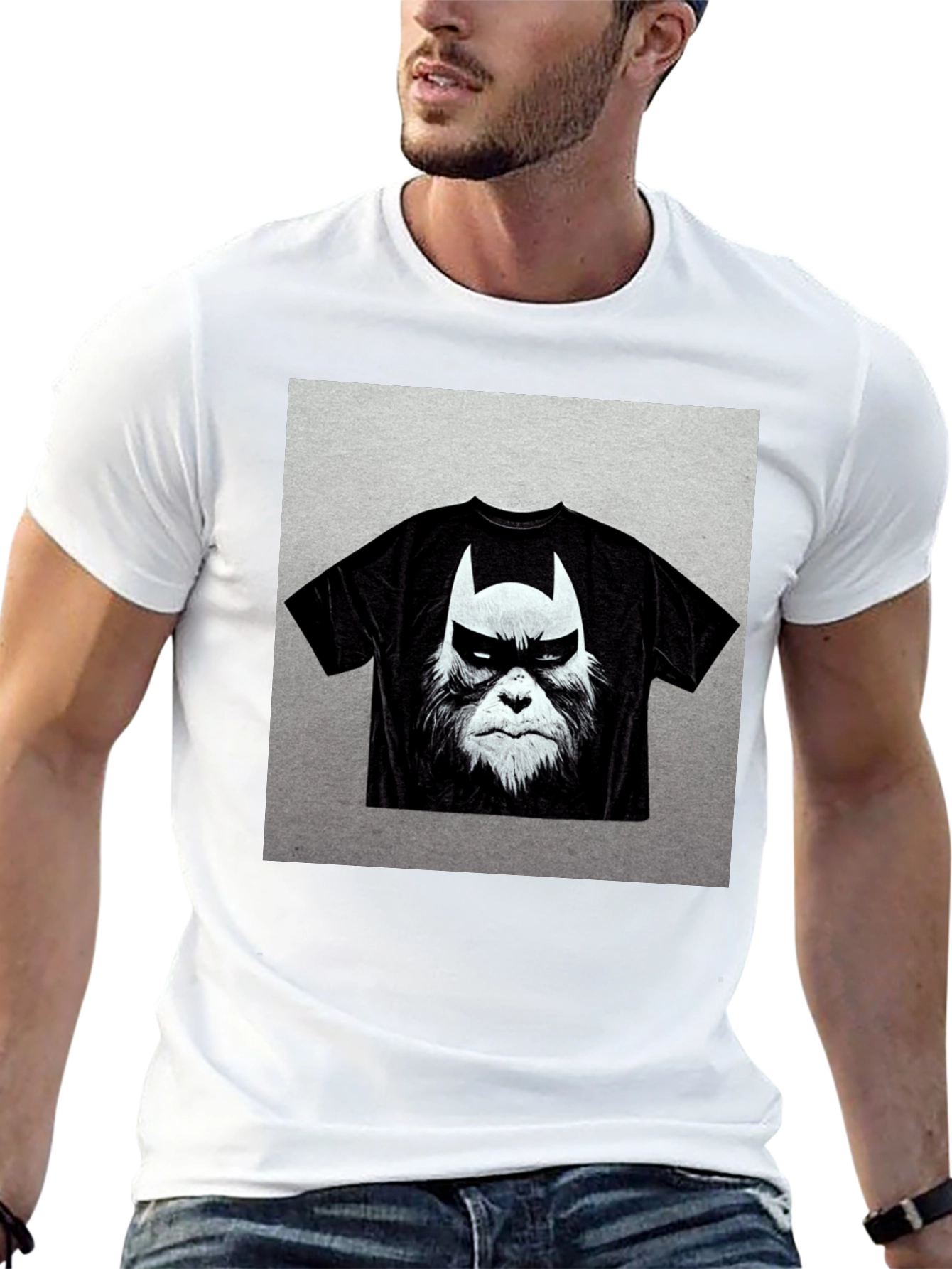 Black Batman Bigfoot Graphic Tee - Black Cotton Blend view 13