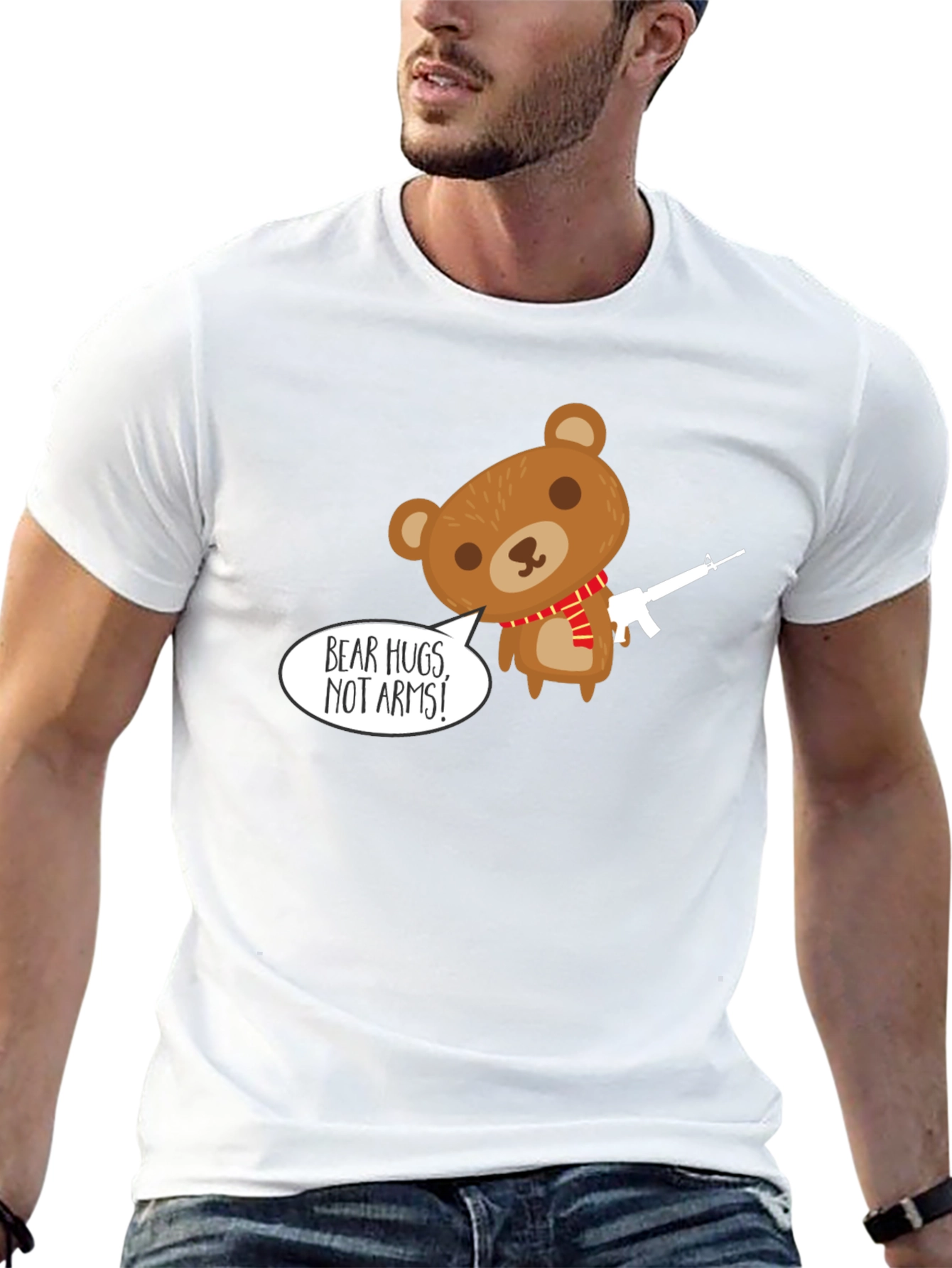 Black Bear Hugs Not Arms T-Shirt - Graphic Tee view 13