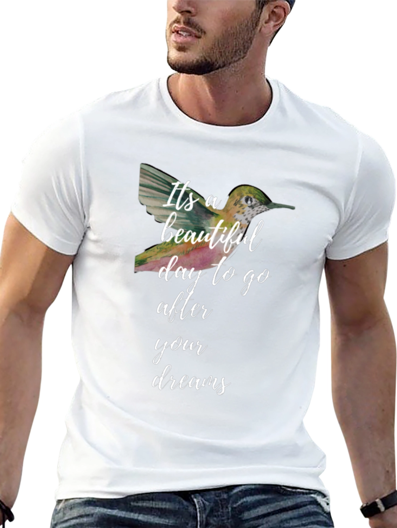 Black Beautiful Day Hummingbird T-Shirt view 13