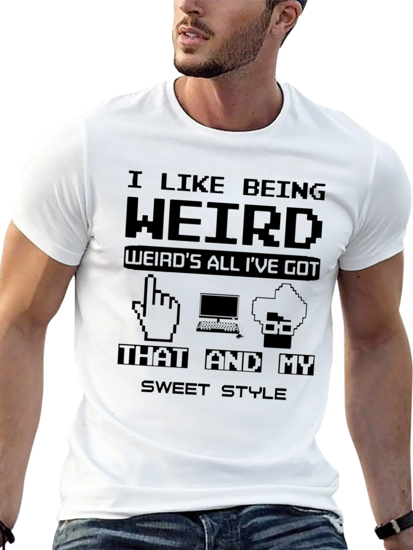 Black I Like Being Weird Graphic Tee view 13