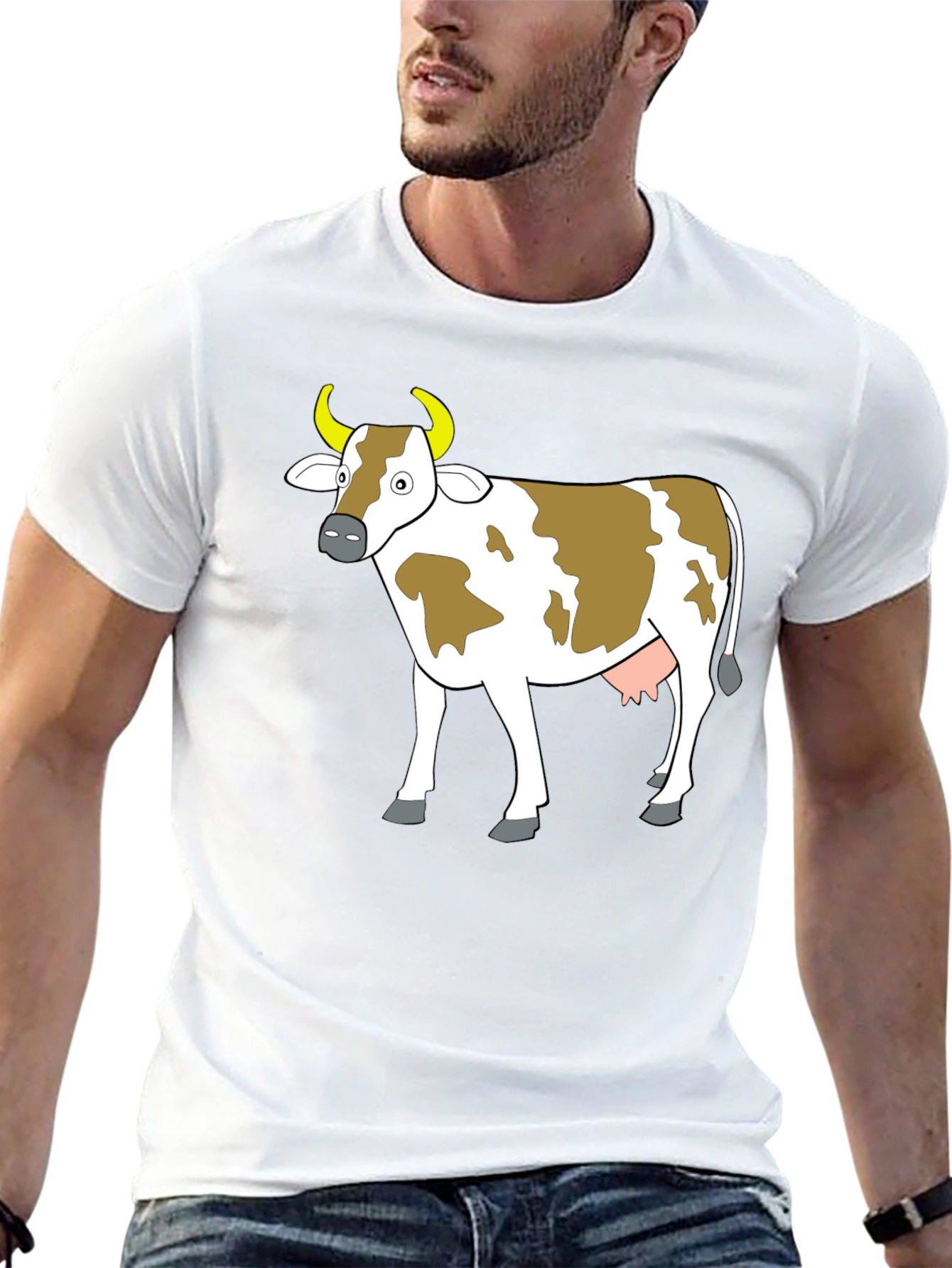 Black Cow Graphic Tee - Black Unisex T-Shirt view 13