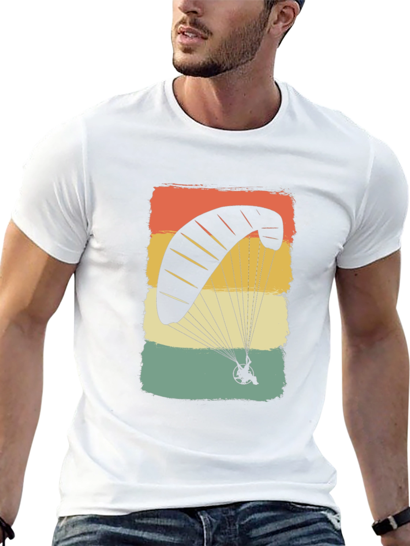 Black Vintage Paragliding T-Shirt | Retro Powered Parachute Tee view 13