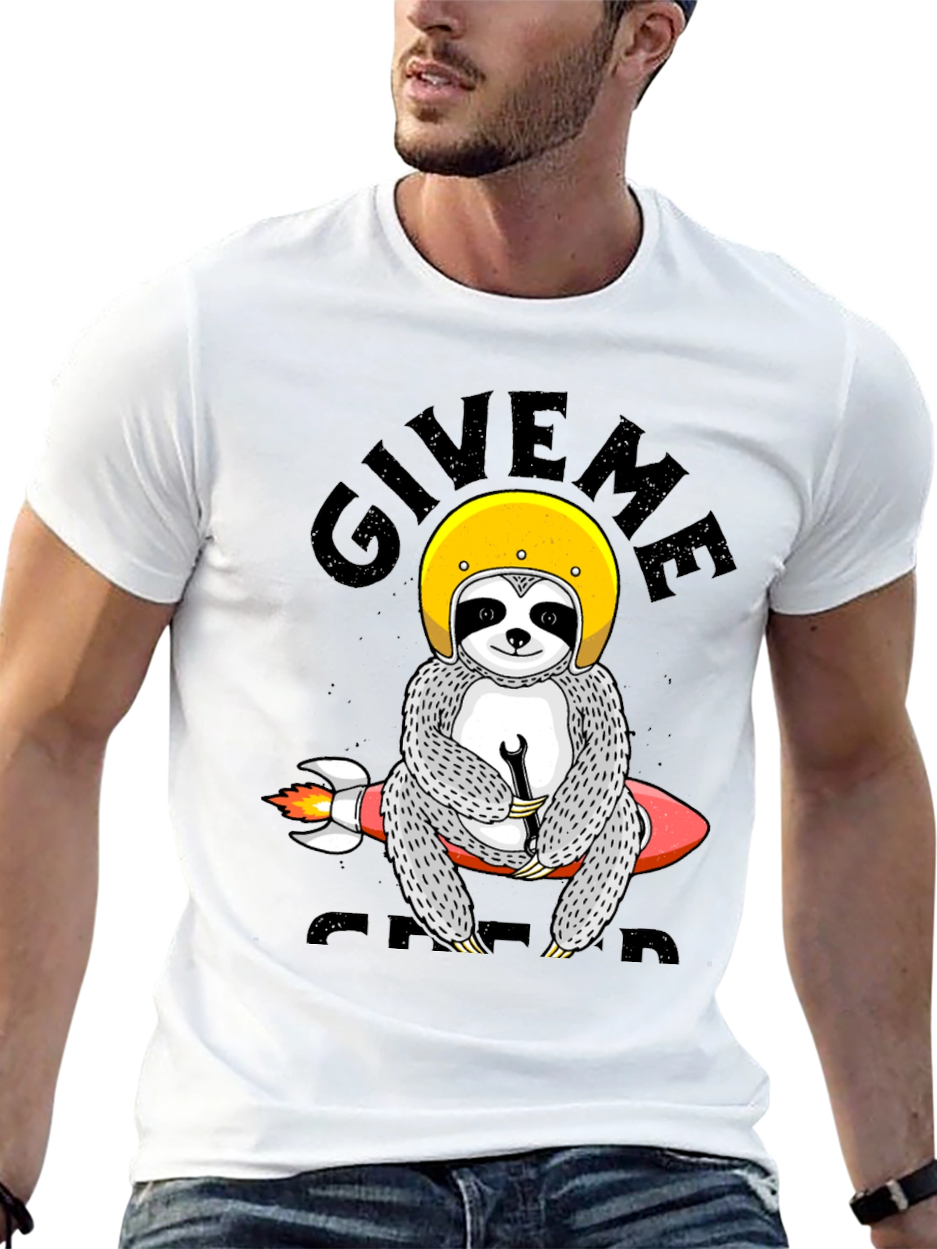 Black Sloth Rocket T-Shirt - Give Me Speed Funny Tee view 13