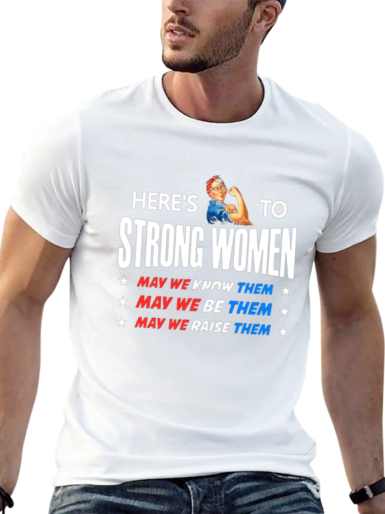 Black Here's To Strong Women Graphic T-Shirt view 13