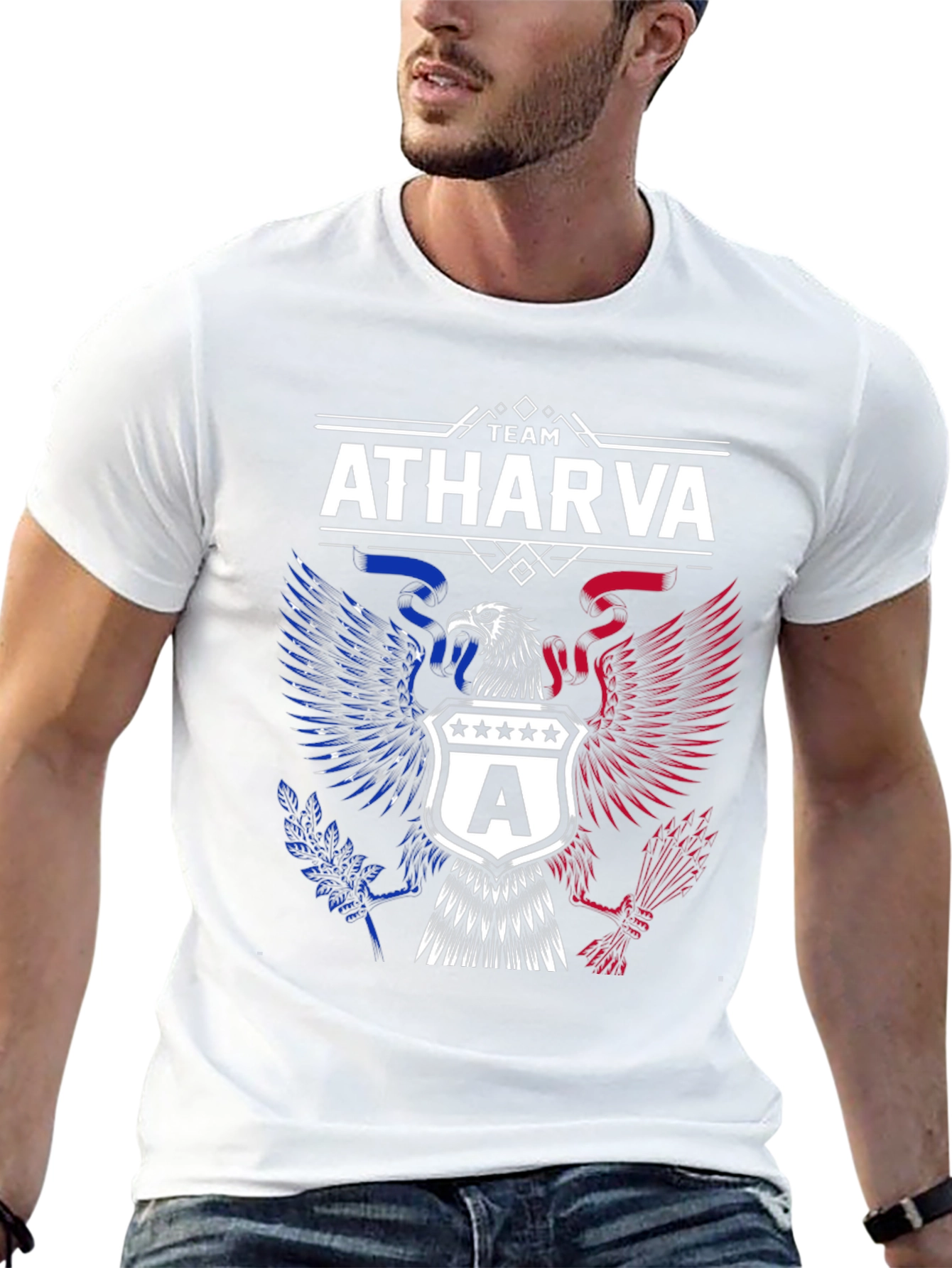 Black Team Atharva Eagle Patriotic T-Shirt view 13