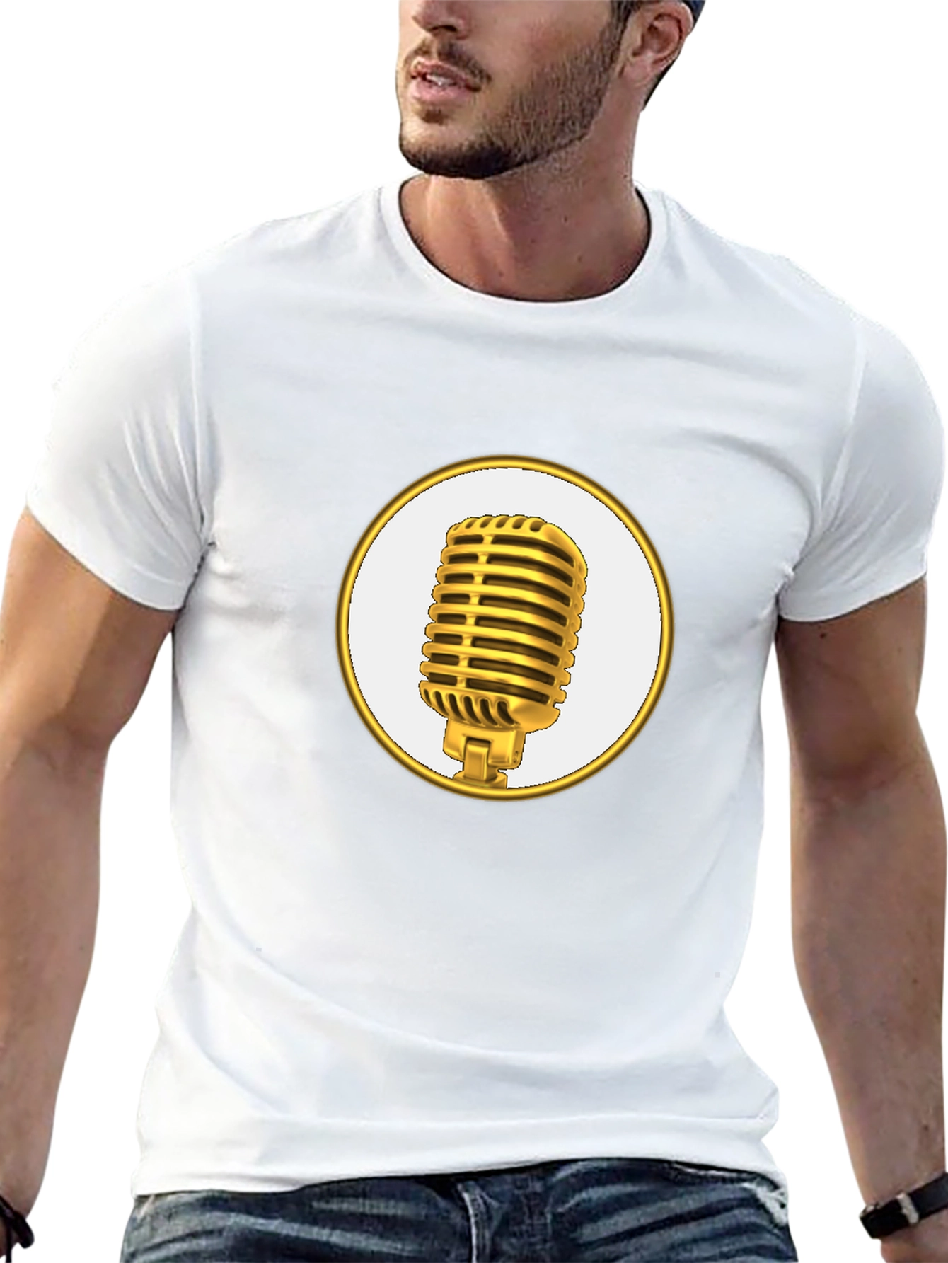 Black Retro Microphone Graphic Tee - Stylish & Comfortable view 13
