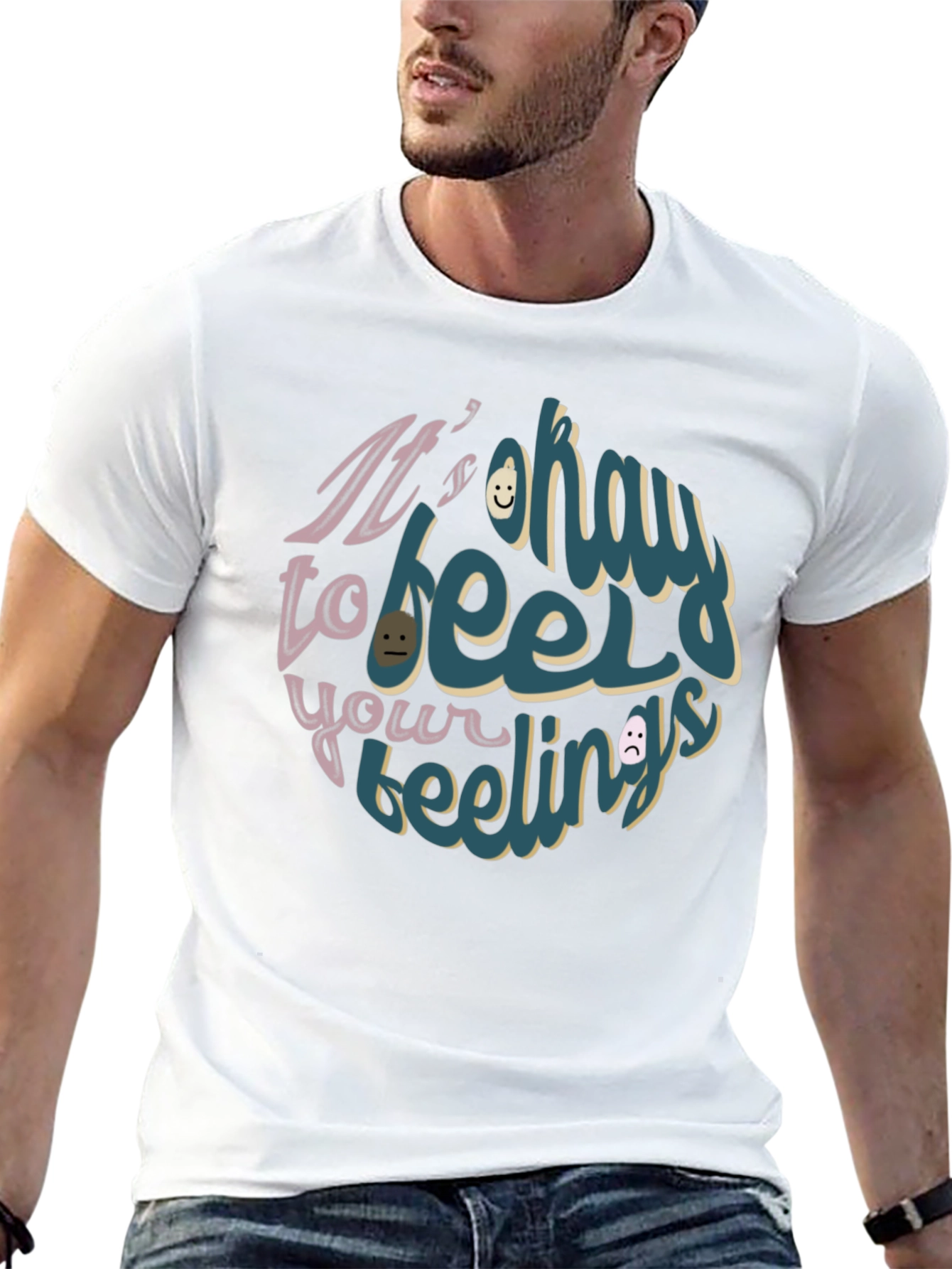 Black It's Okay to Feel Your Feelings Graphic Tee view 13