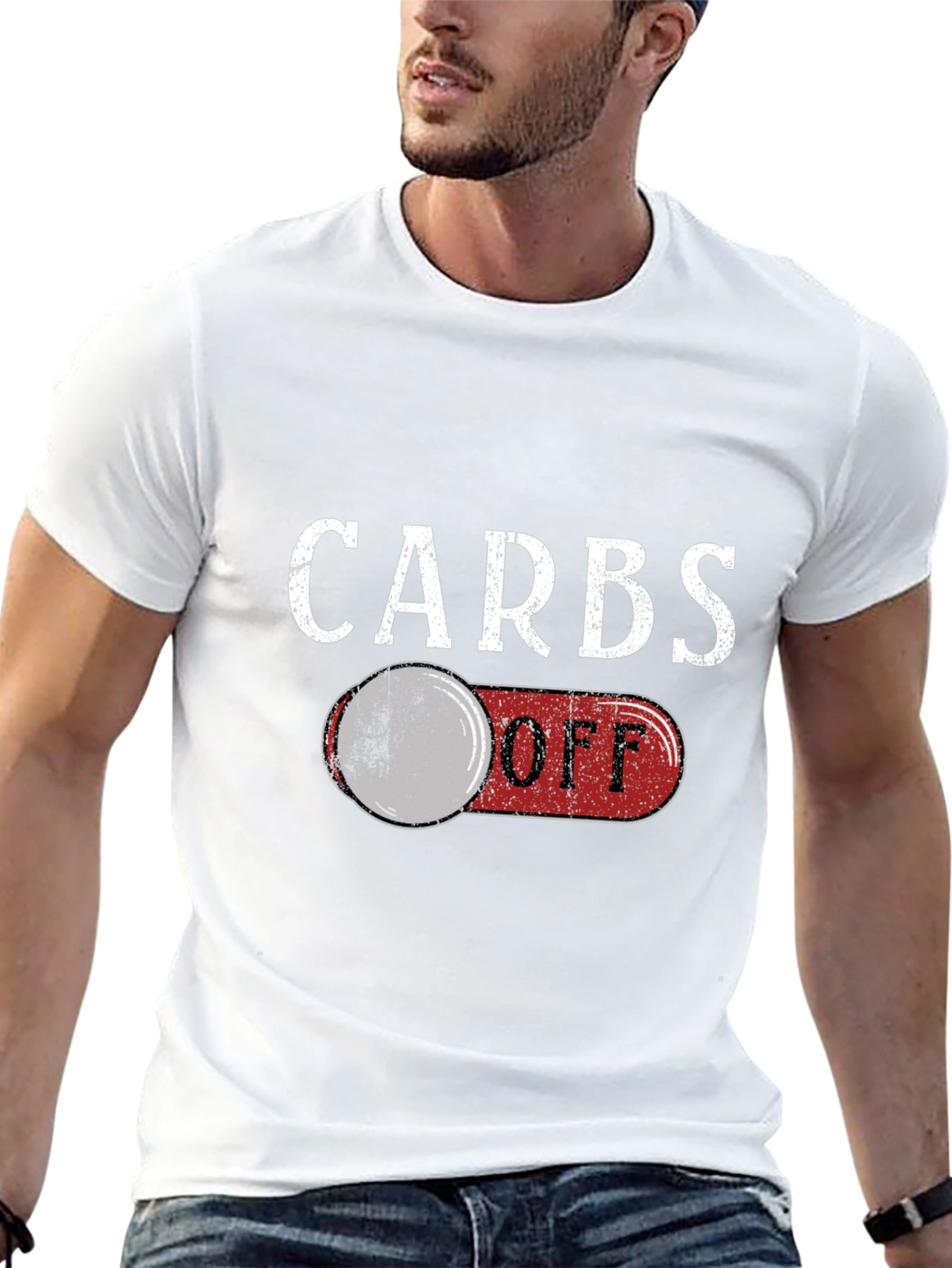 Black Carbs Off Funny Graphic T-Shirt view 13