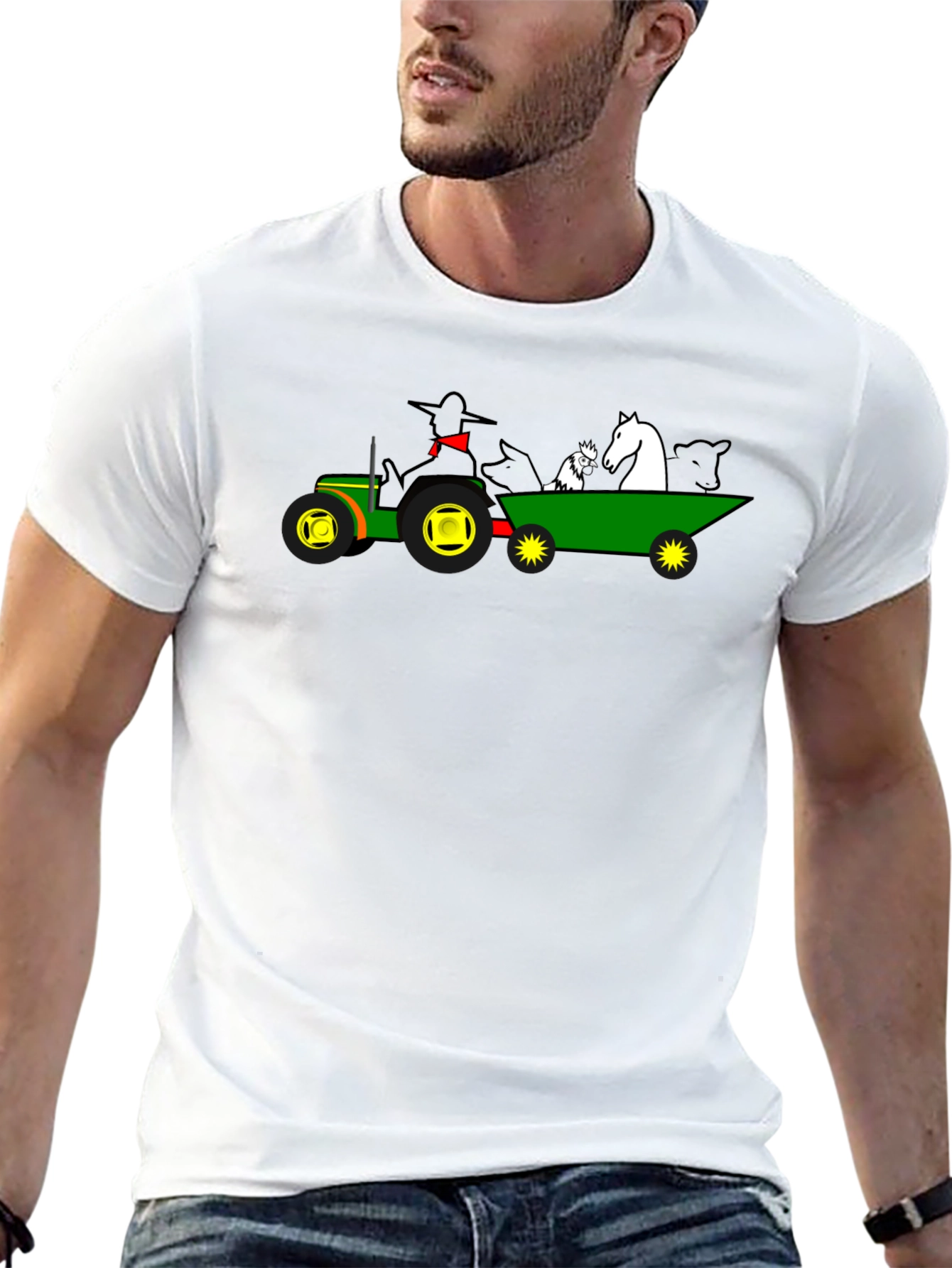 Black Farm Animal Tractor Ride T-Shirt view 13