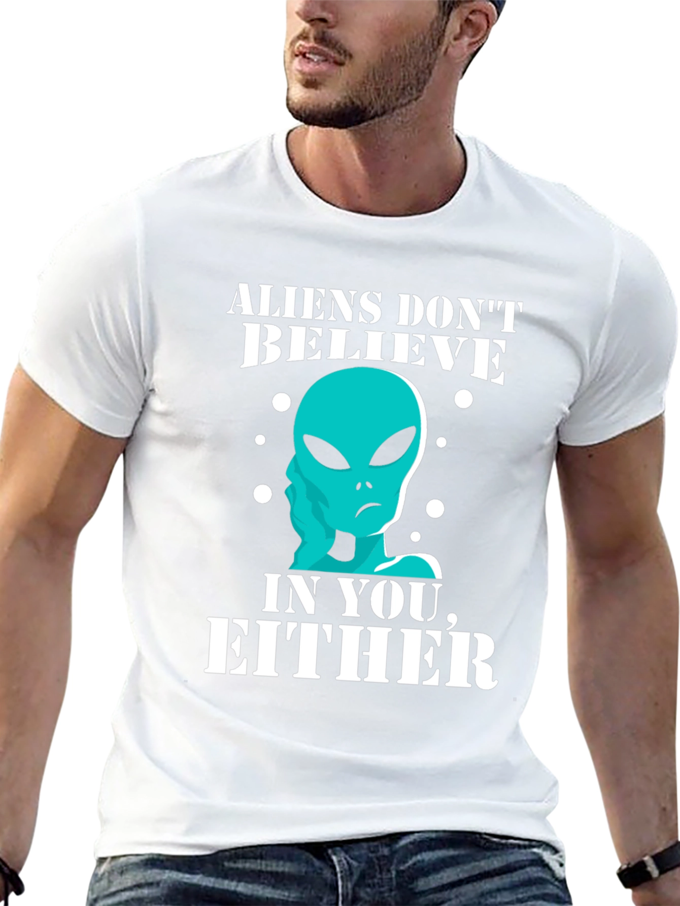 Black Aliens Don't Believe in You Either T-Shirt view 13