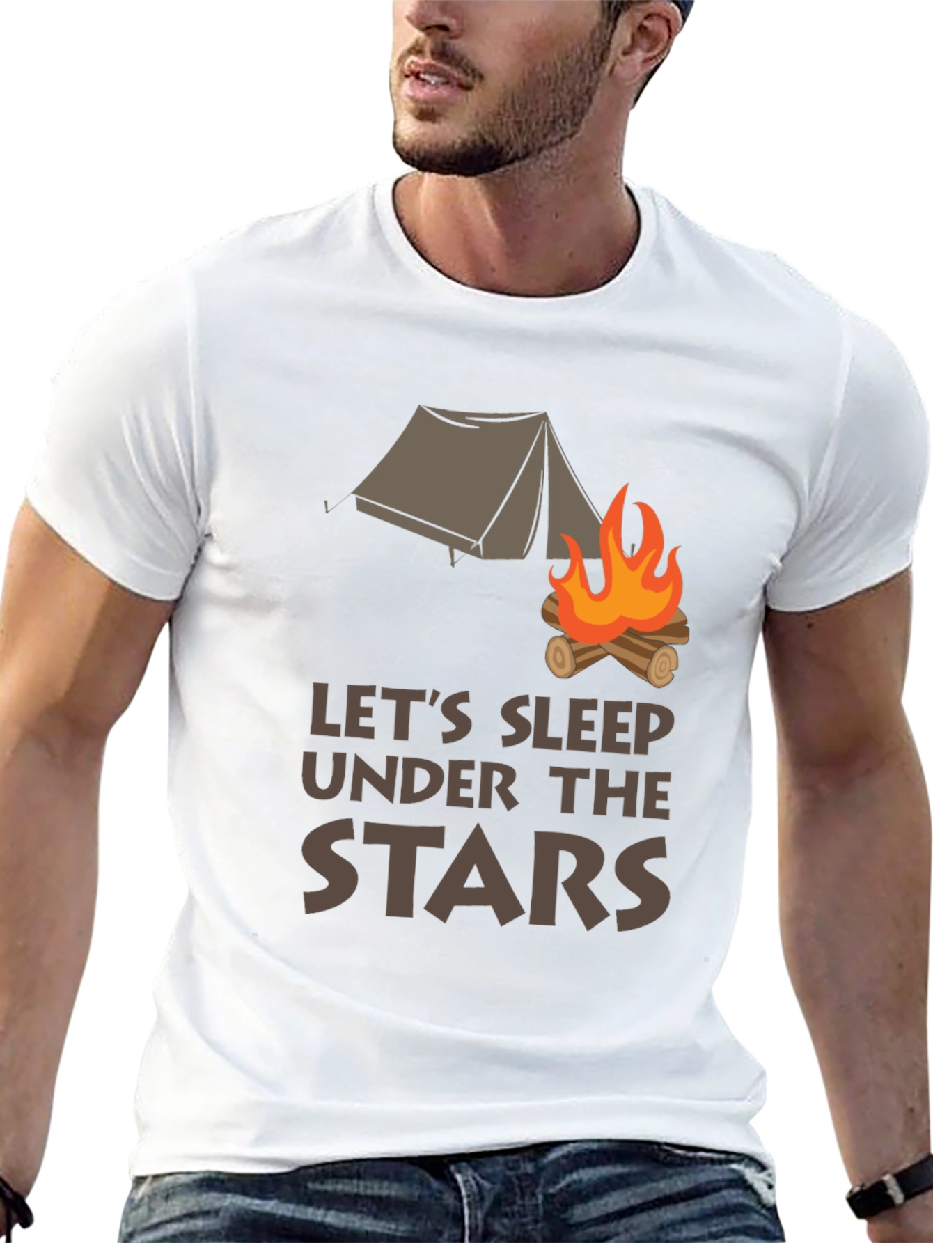 Black Let's Sleep Under the Stars Graphic Tee view 13