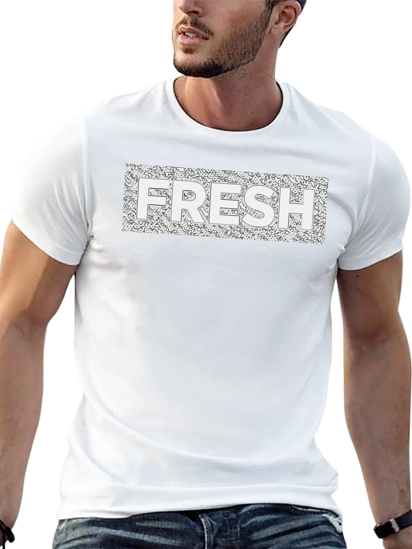 Black Fresh Graphic Tee - Modern Black T-Shirt view 13
