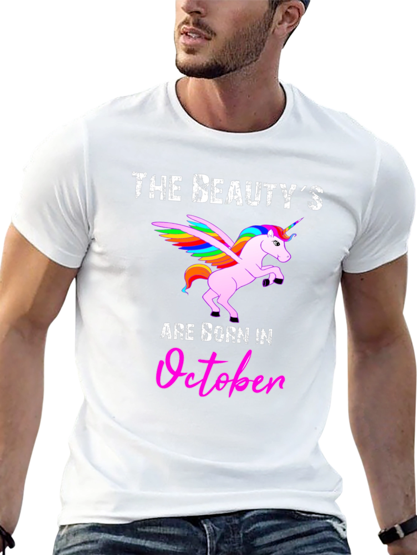 Black Beauty Born in October Graphic T-Shirt view 13