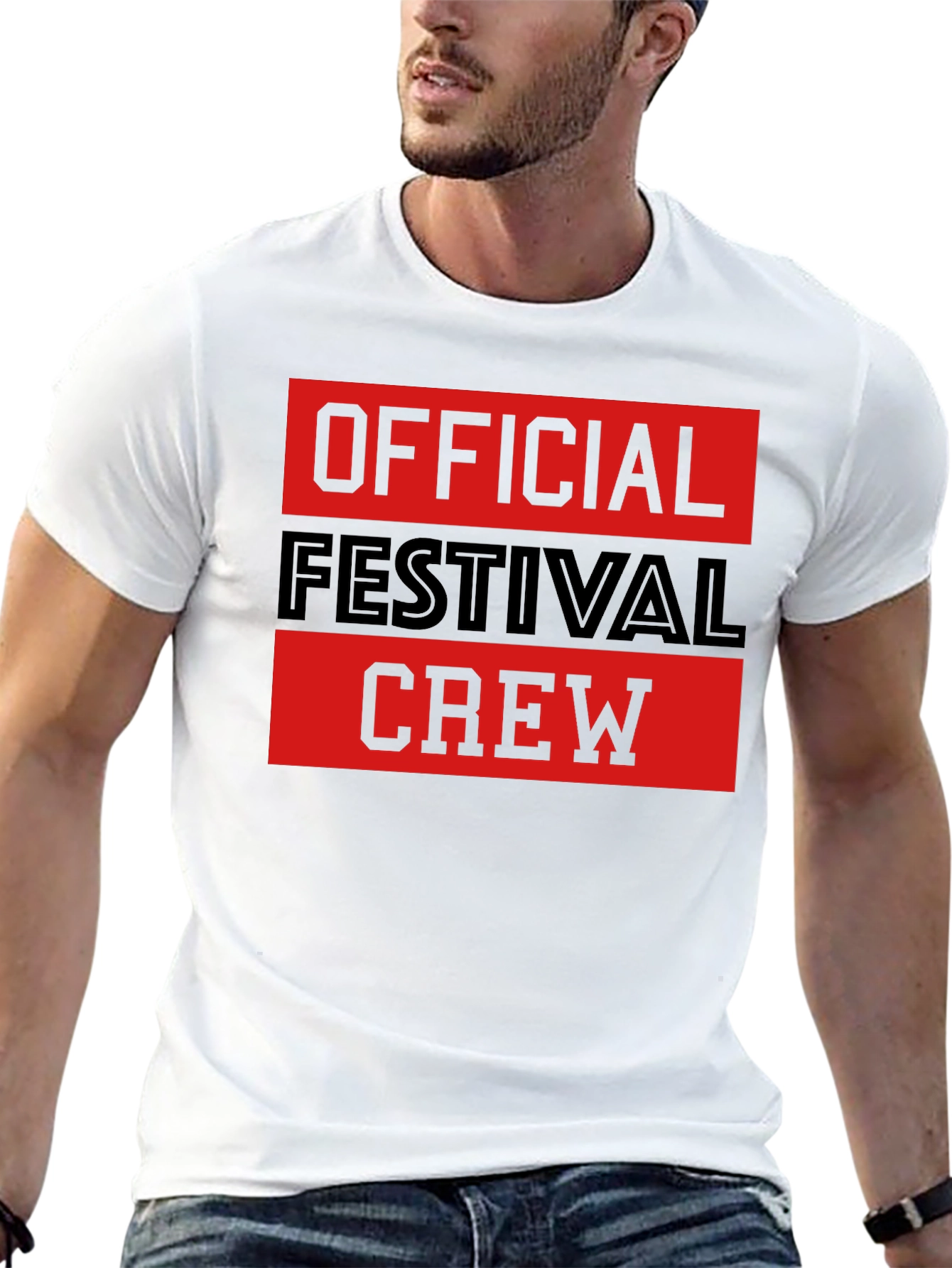 Black Official Festival Crew Black Graphic T-Shirt view 13