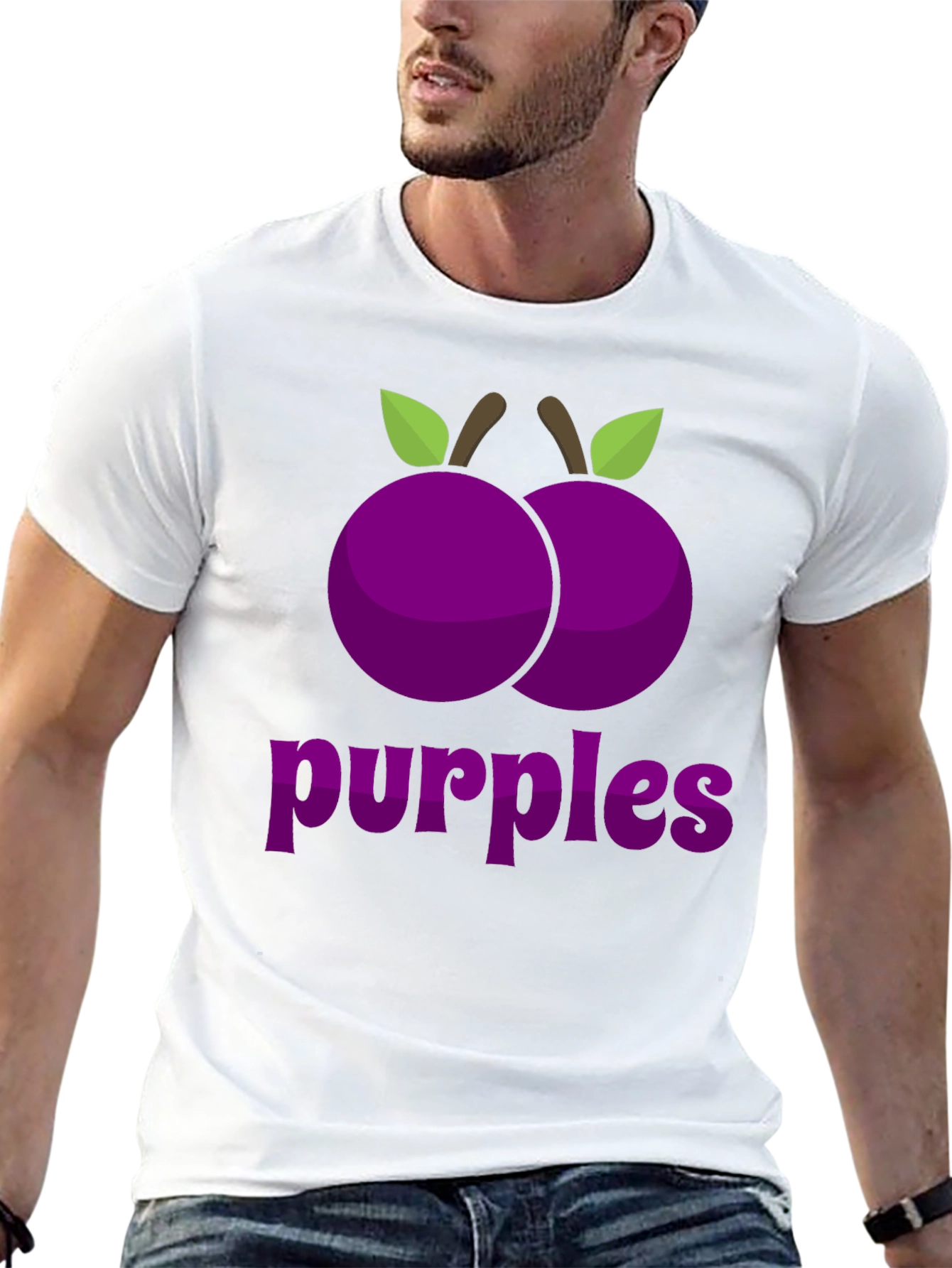 Black Purple Fruit Graphic Tee - Trendy Design view 13
