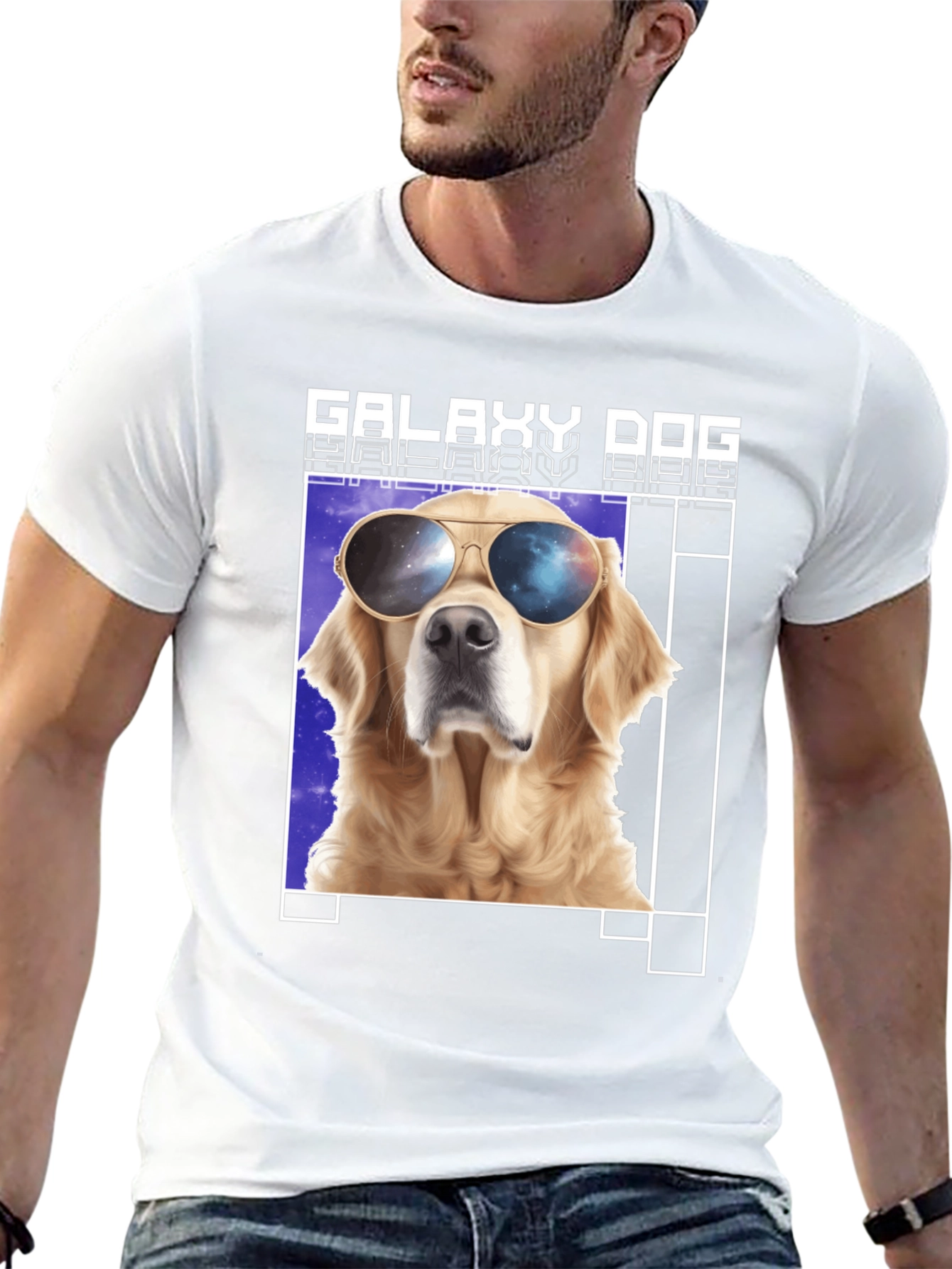 Black Galaxy Dog T-Shirt - Cool Canine in Space Shades view 13