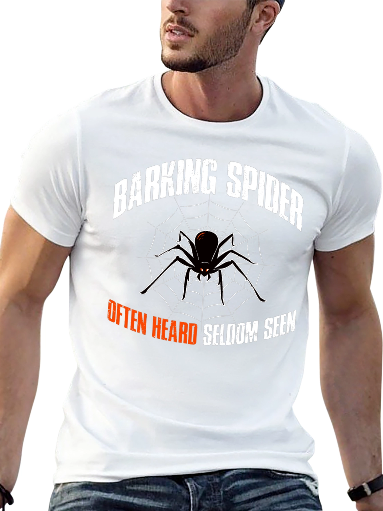 Black Barking Spider Graphic Tee - Funny Arachnid T-Shirt view 13