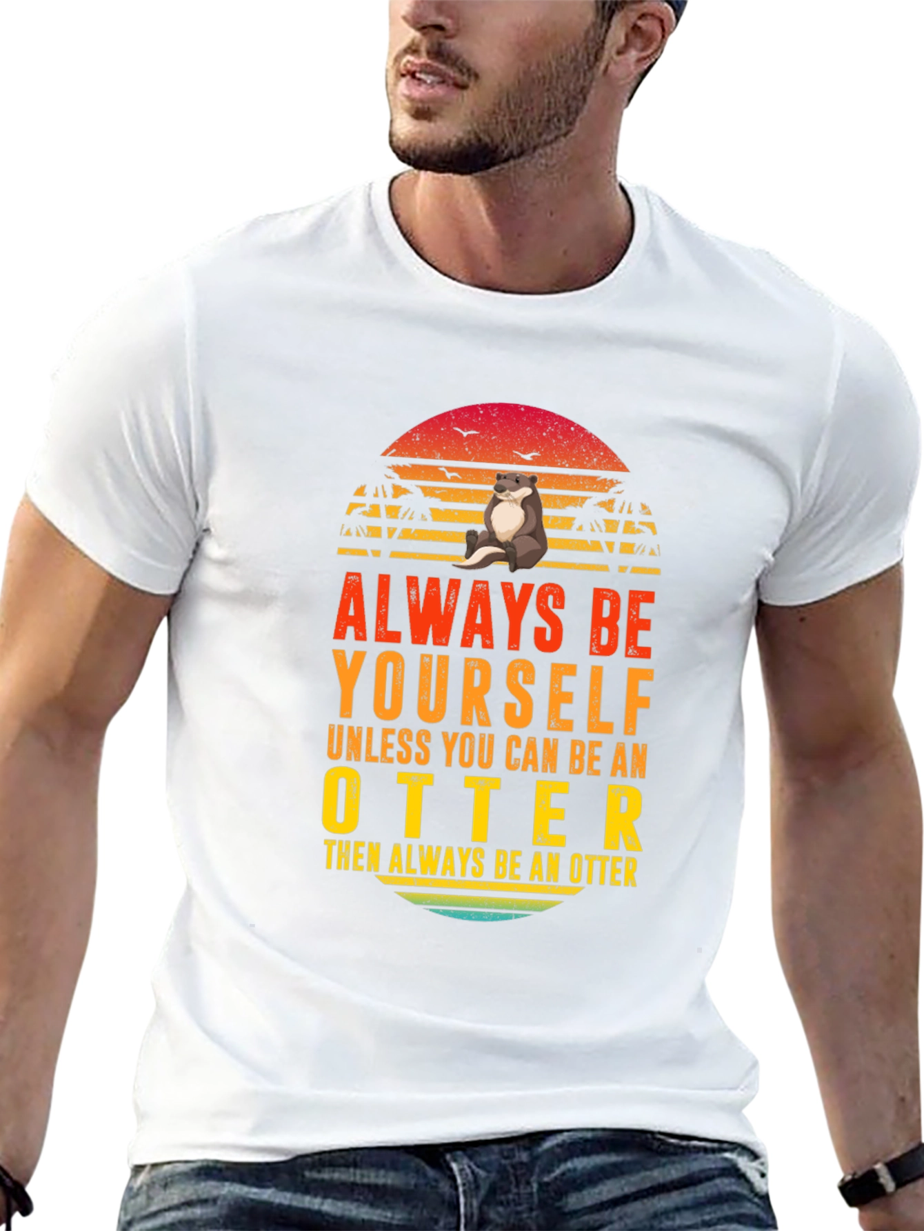 Black Always Be Yourself Otter T-Shirt view 13
