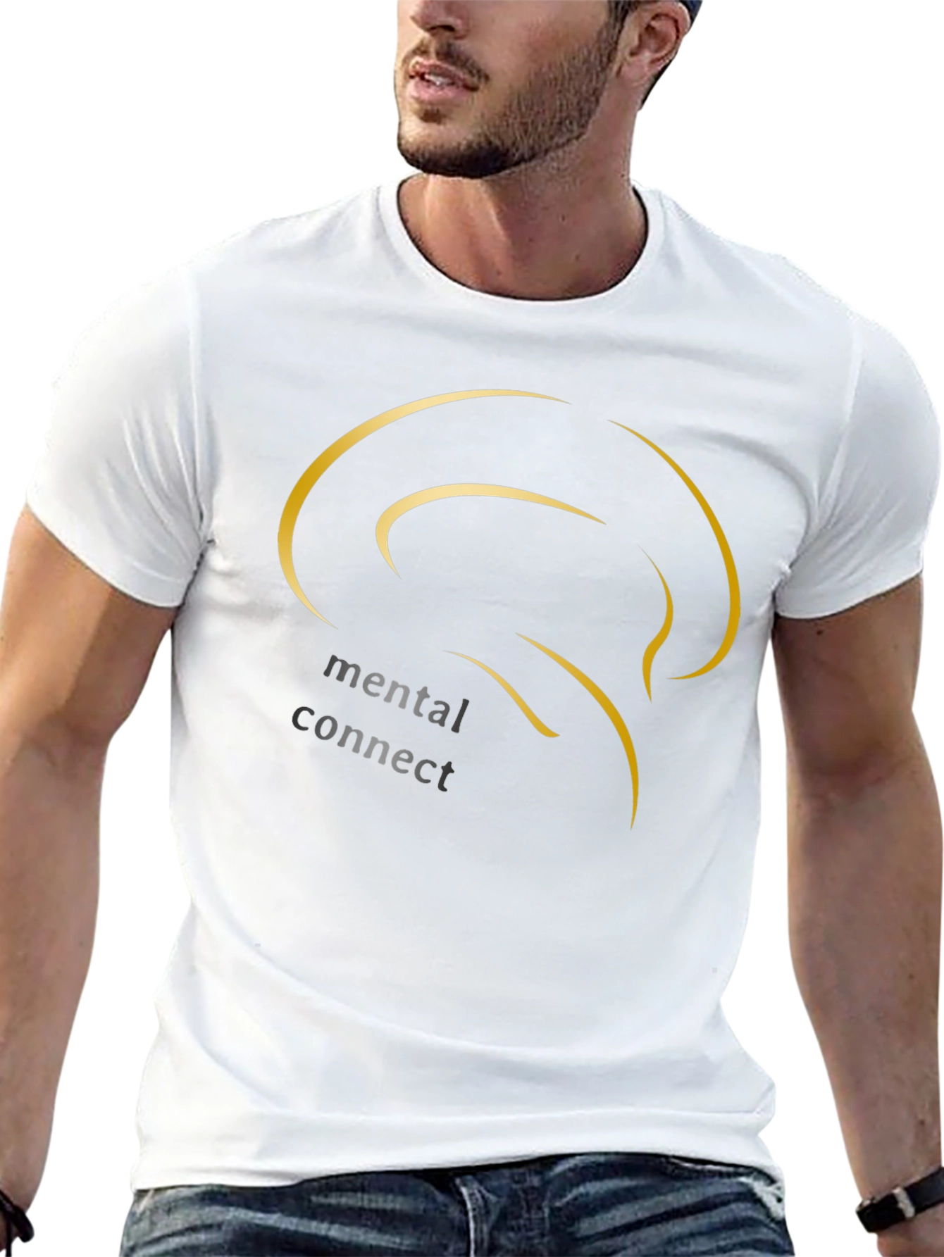 Black Mental Connect Black T-Shirt view 13