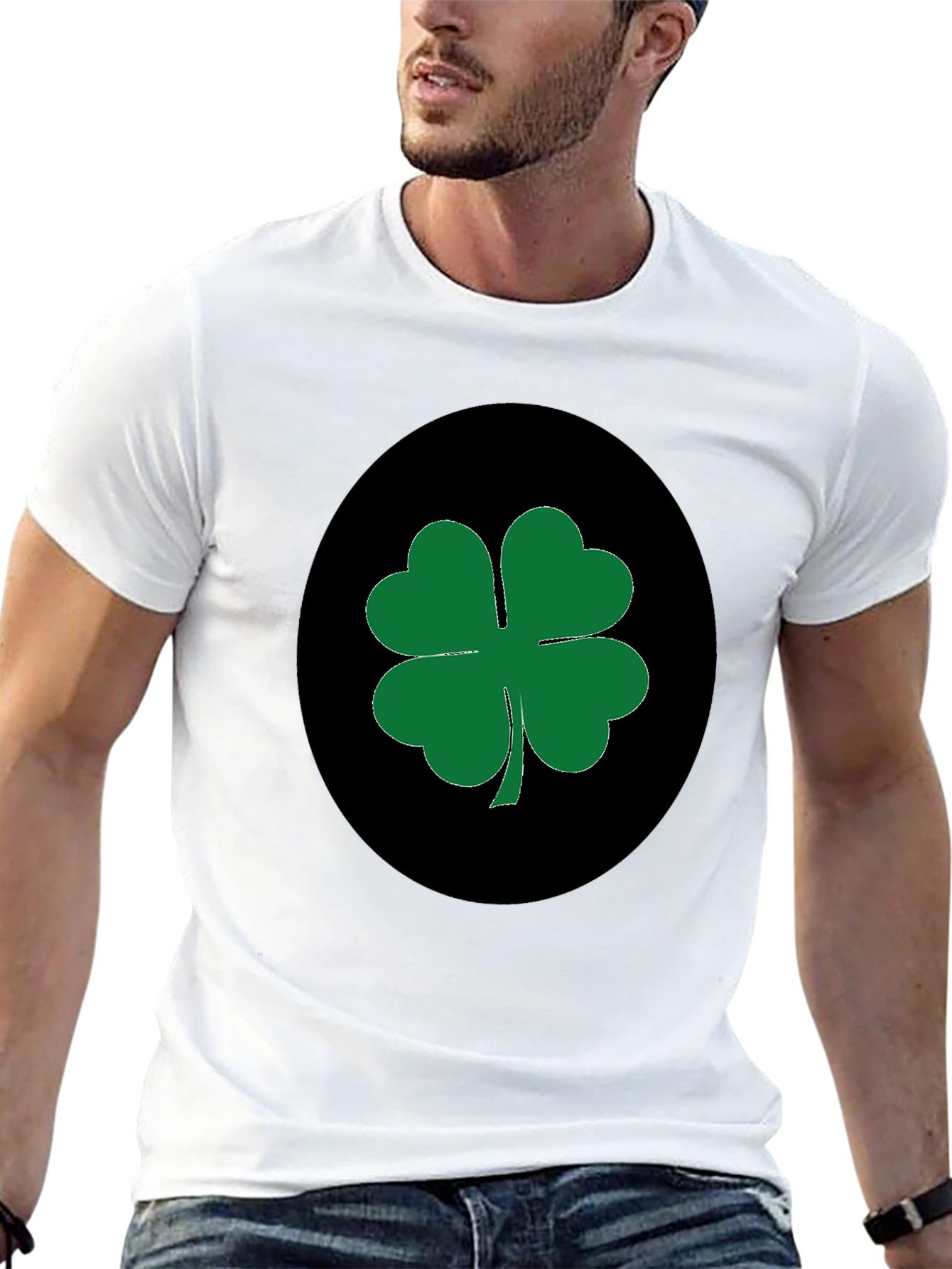 Black Lucky Clover Black T-Shirt view 13