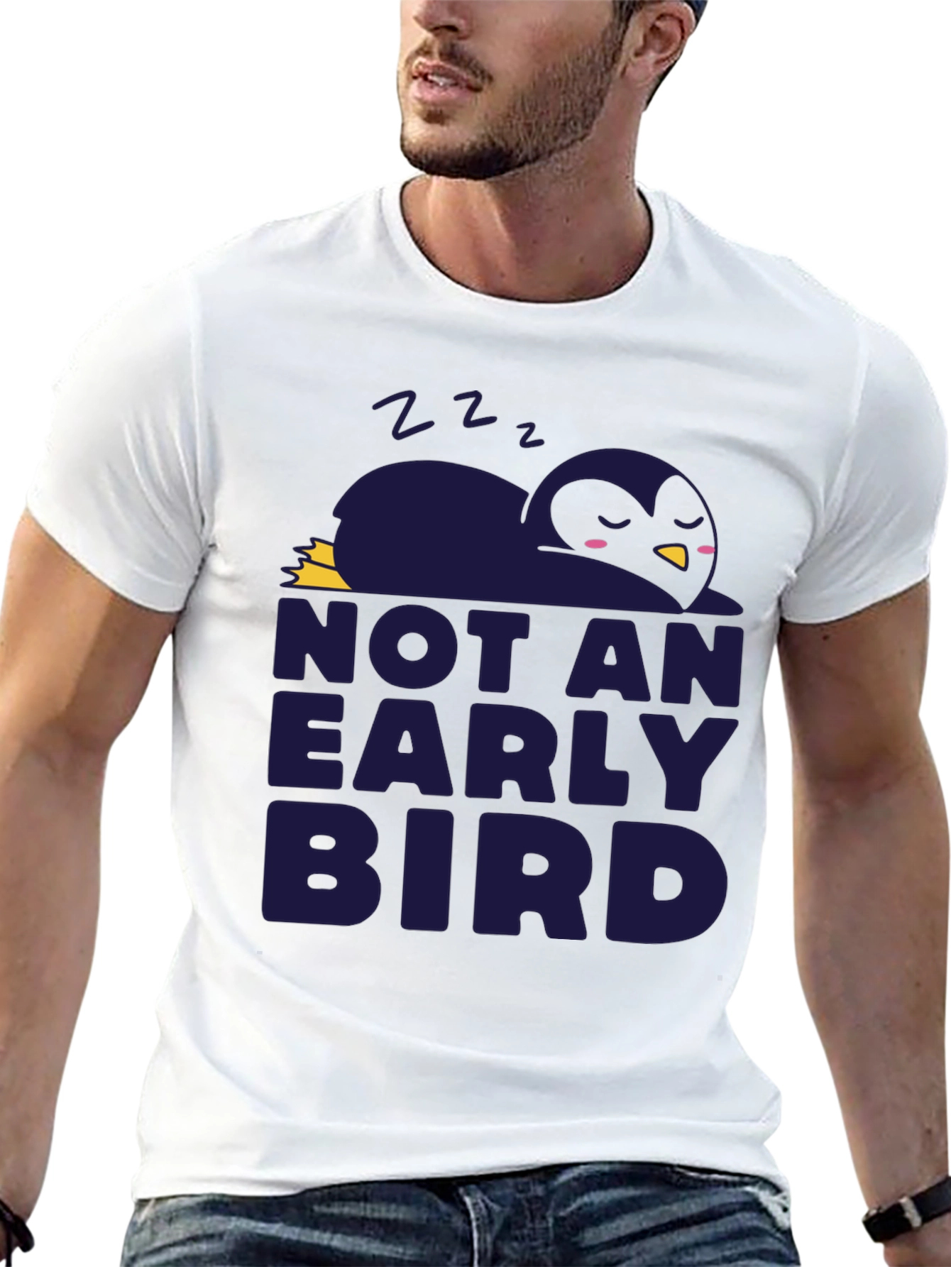 Black Not An Early Bird Graphic Tee - Soft Cotton Comfort view 13