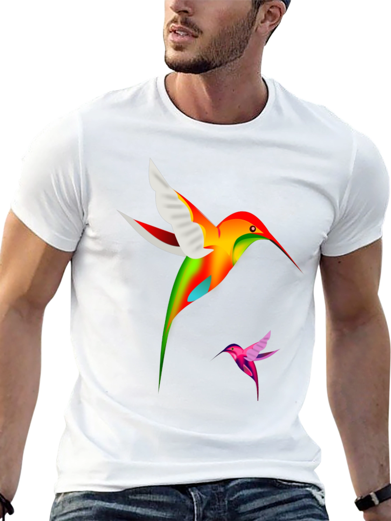 Black Hummingbird Graphic Tee - Bold Bird Design view 13