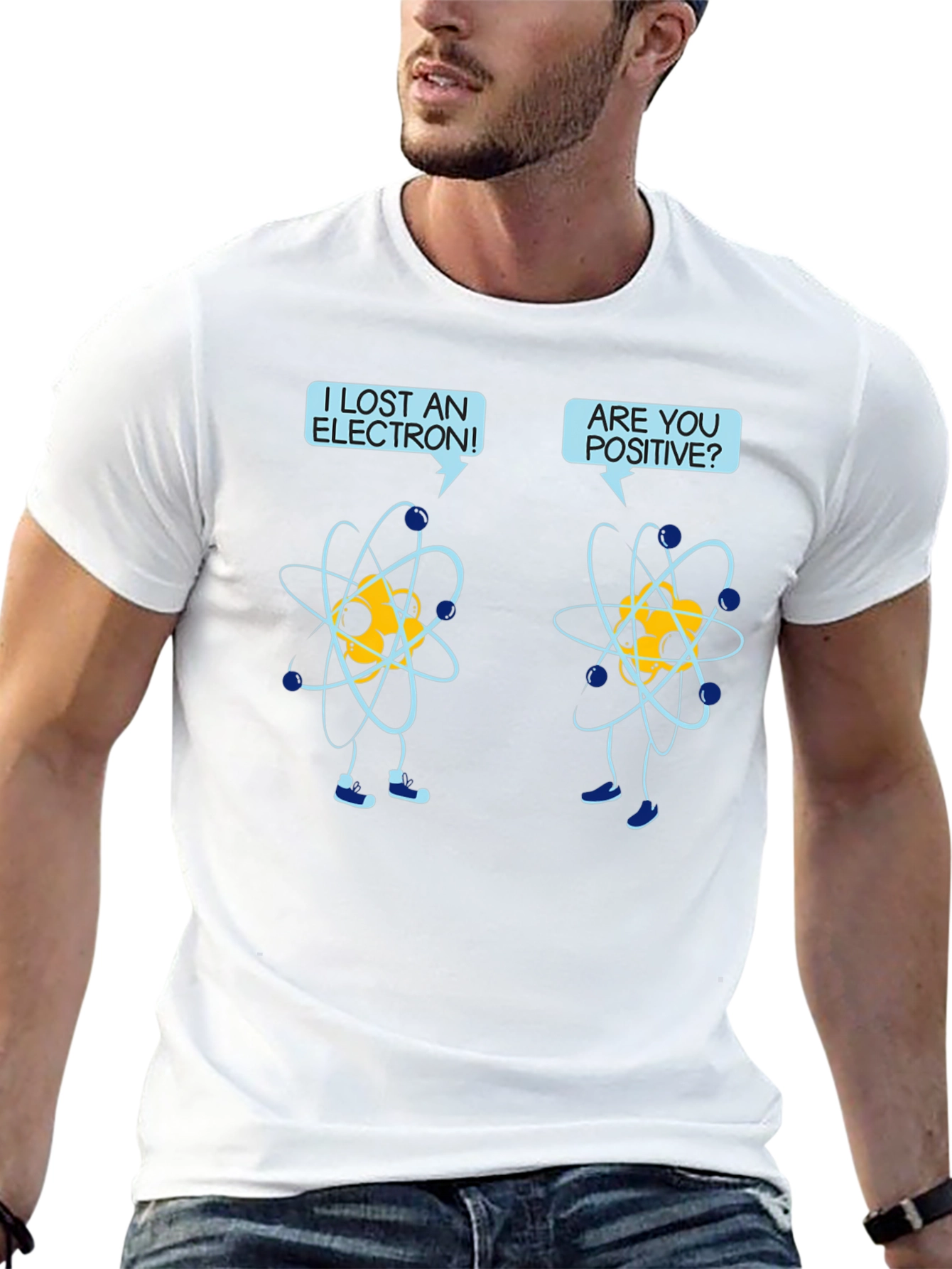 Black Funny Science Humor T-Shirt - Lost Electron, Are You Positive? view 13