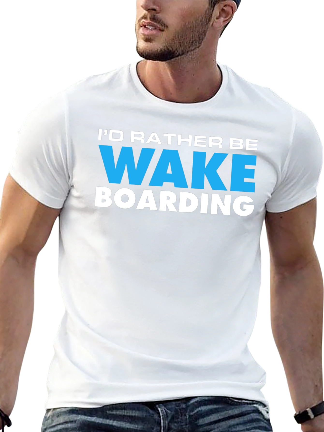 Black Wakeboarding Graphic Tee - Black Cotton Blend view 13