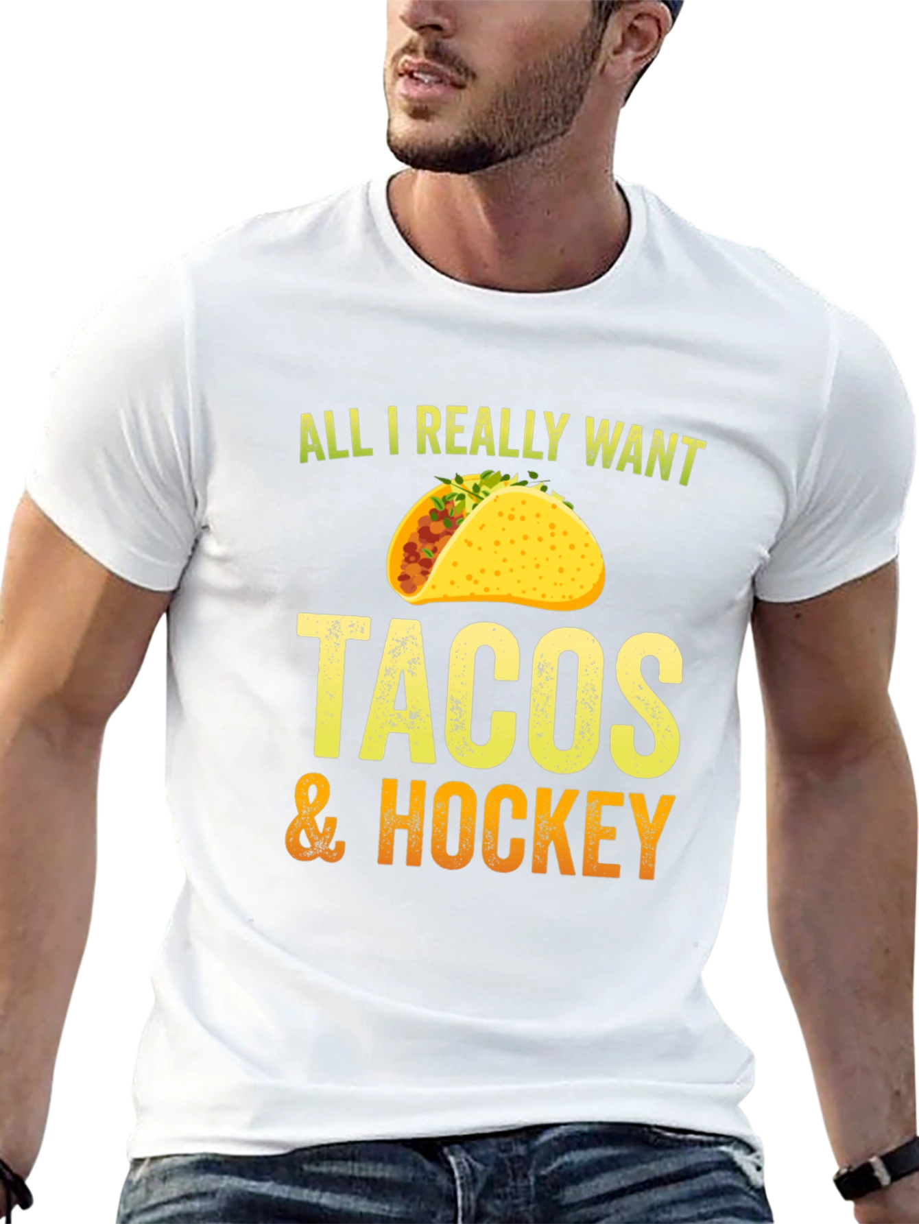 Black Tacos & Hockey Graphic Tee view 13