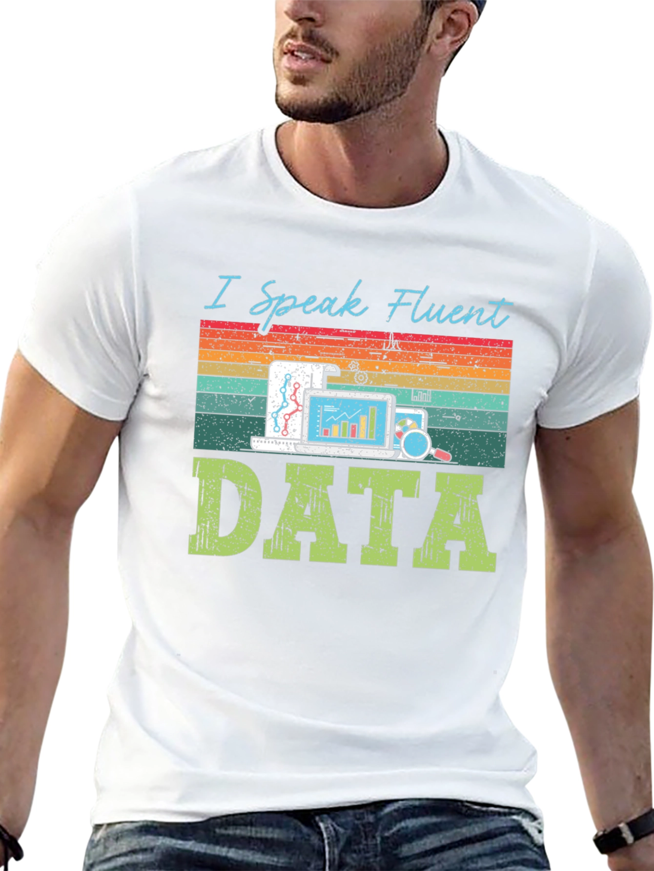 Black I Speak Fluent Data T-Shirt - Data Analyst Tee view 13