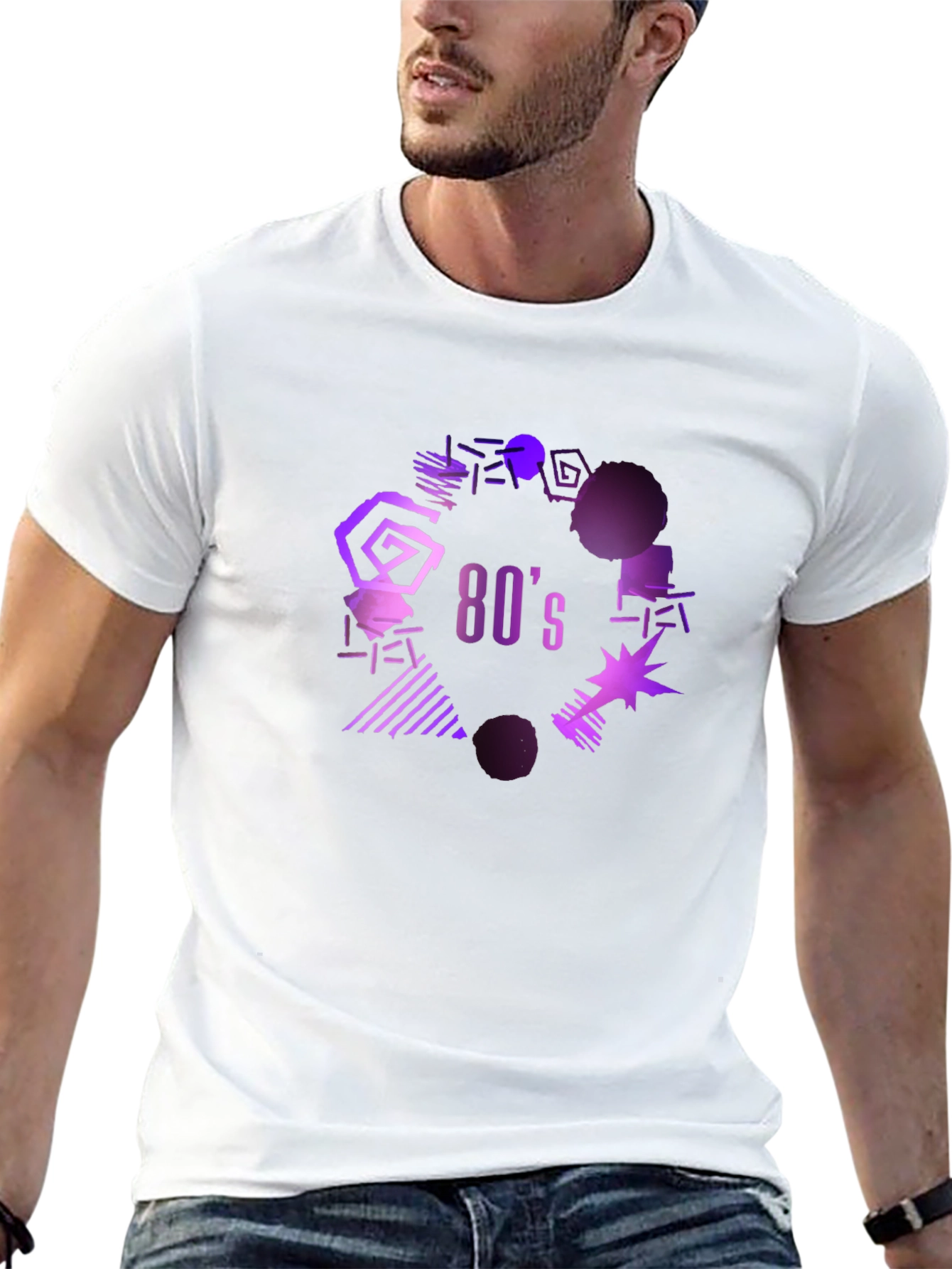 Black Retro 80's Graphic Tee - Black view 13