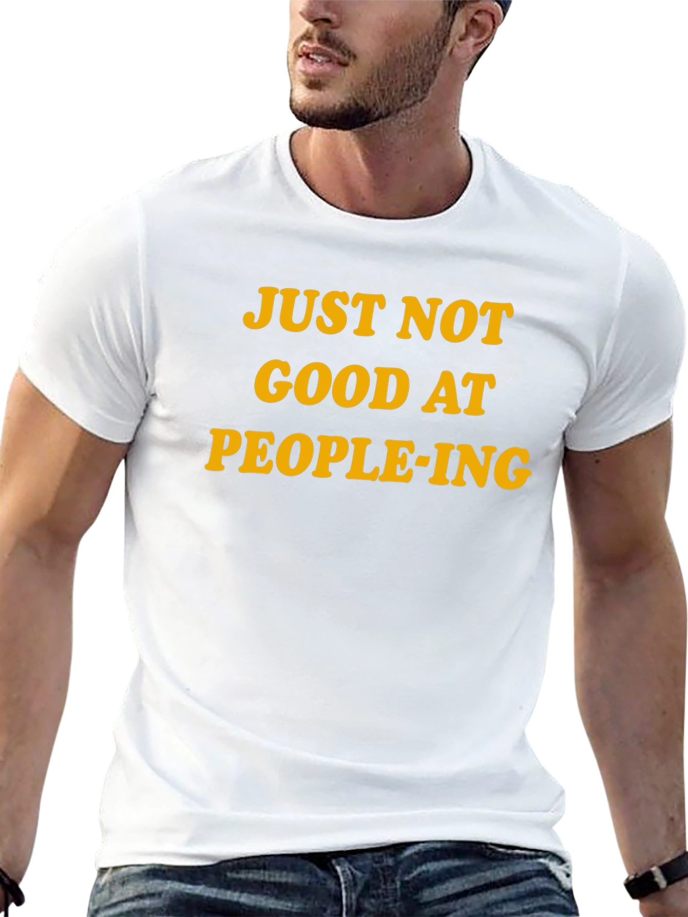 Black Funny "Just Not Good At People-ing" T-Shirt view 13