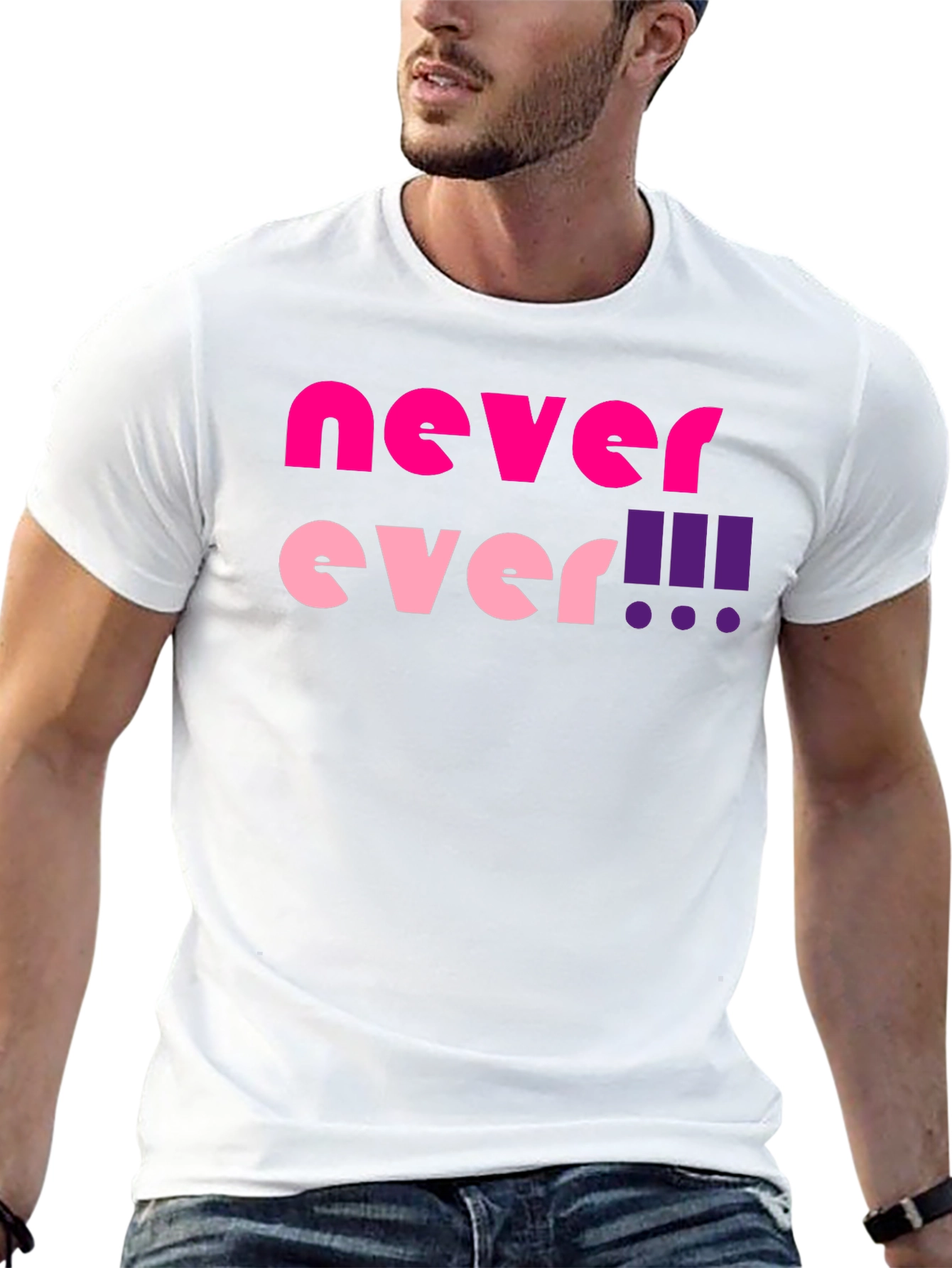 Black Never Ever! Graphic T-Shirt view 13
