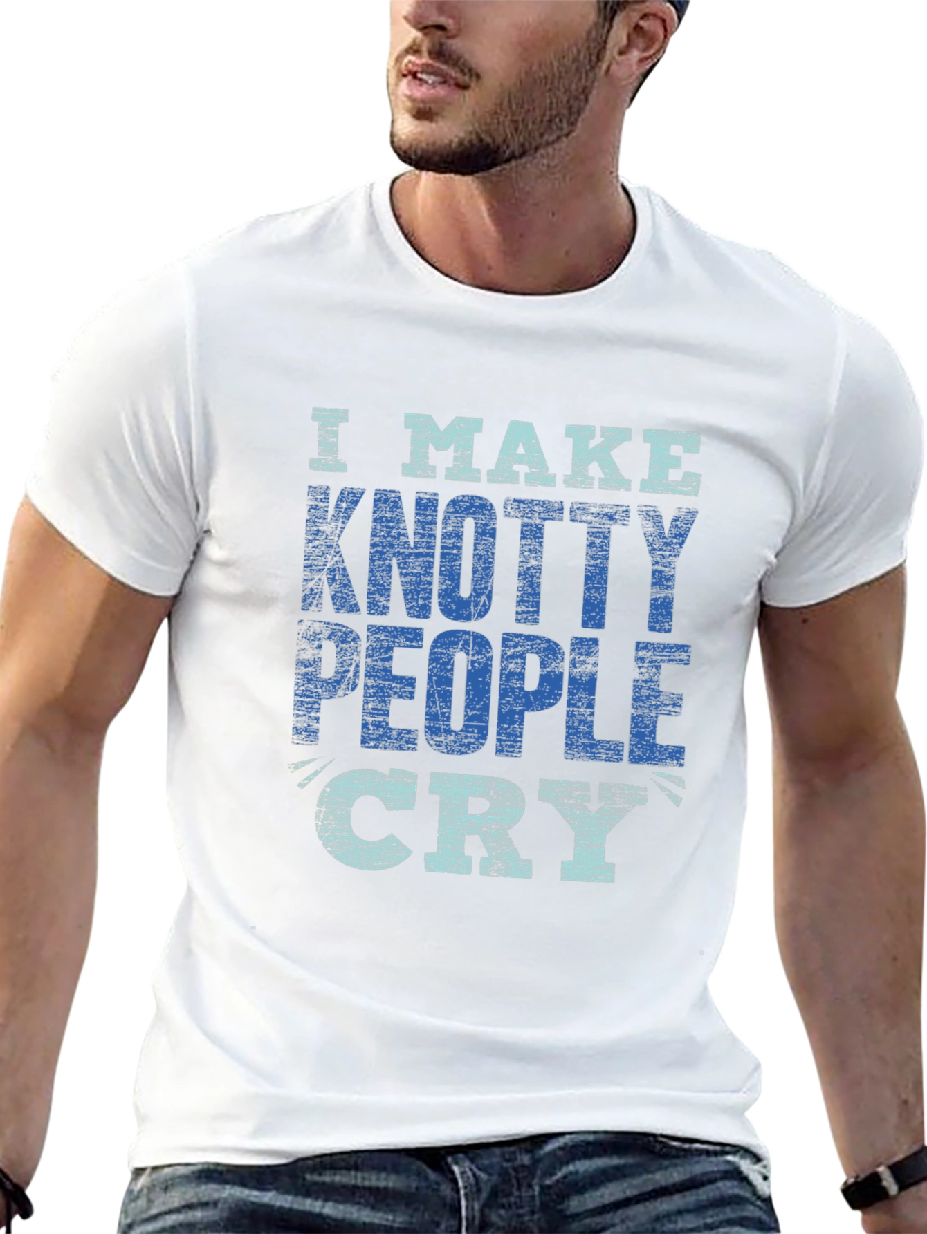 Black Knotty People Cry T-Shirt - Funny Sarcastic Tee view 13