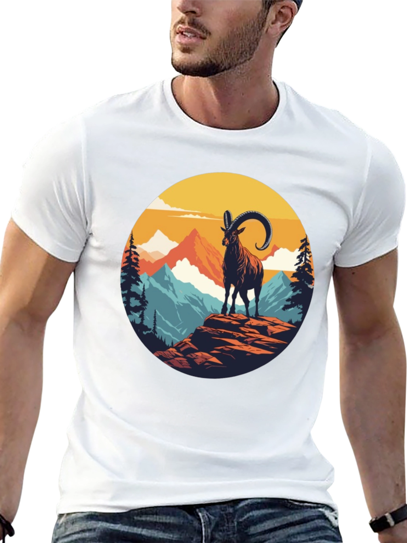 Black Mountain Goat Graphic Tee - Black view 13