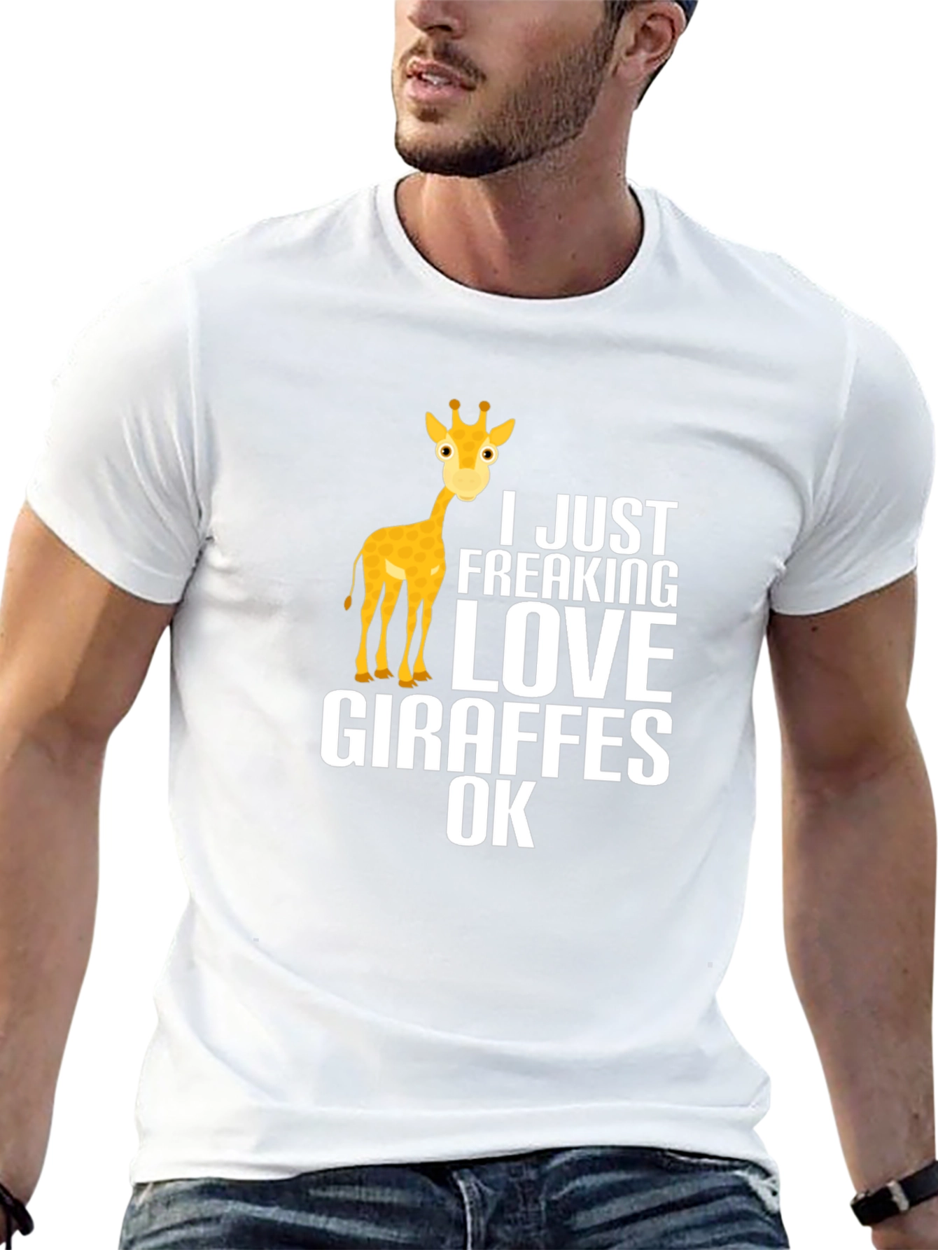 Black I Love Giraffes Graphic T-Shirt view 13